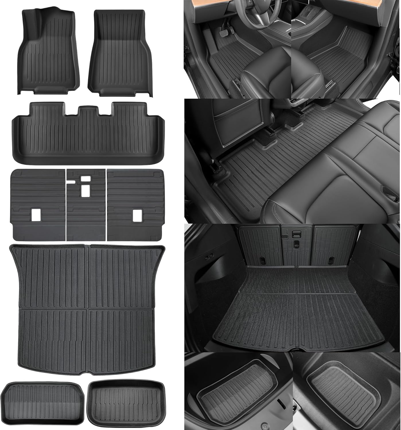 SUPER LINER Tesla Model Y Floor Mats 2025 2021-2024 | Custom Fit All-Weather 9-P...