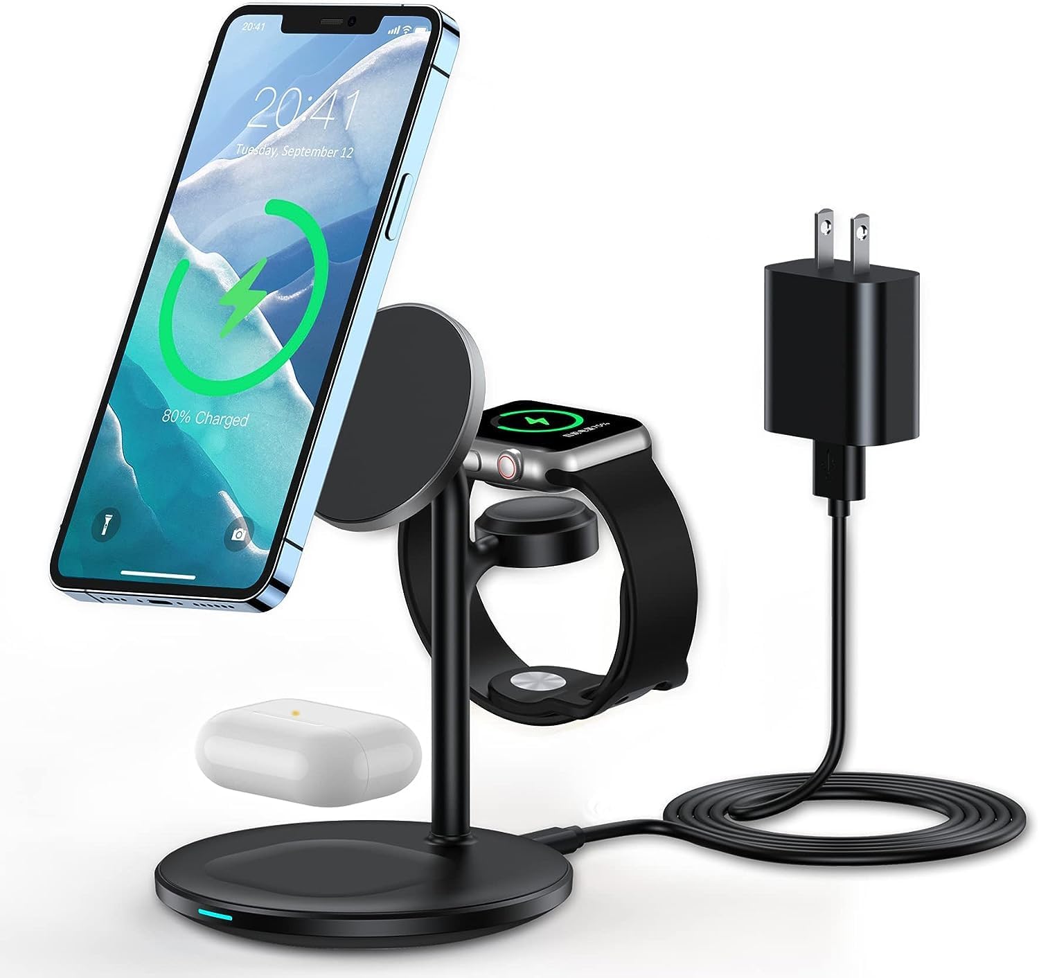 3 in 1 Wireless Charging Station for Apple Devices, Standard 15W Fast Wireless M...