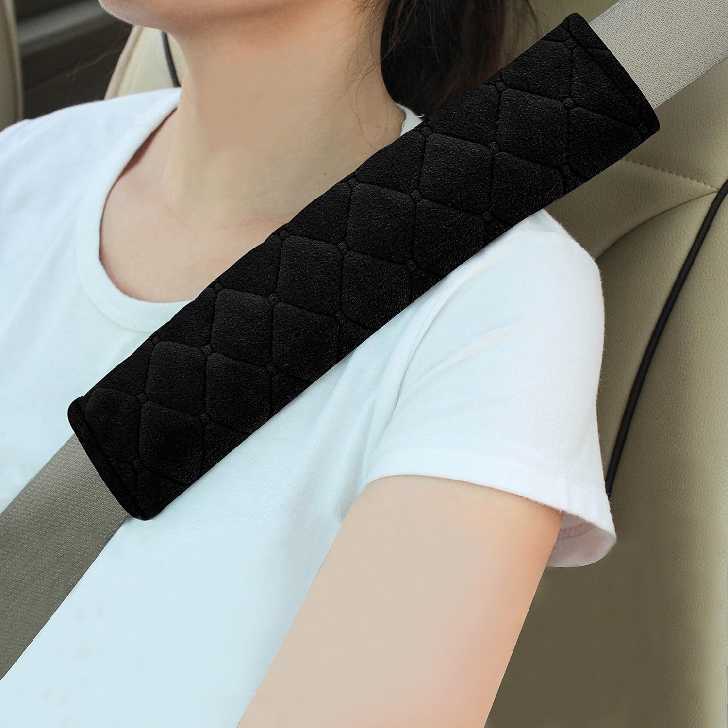 Amooca Soft Auto Seat Belt Cover Seatbelt Shoulder Pad 2 PCS for a More Comforta...
