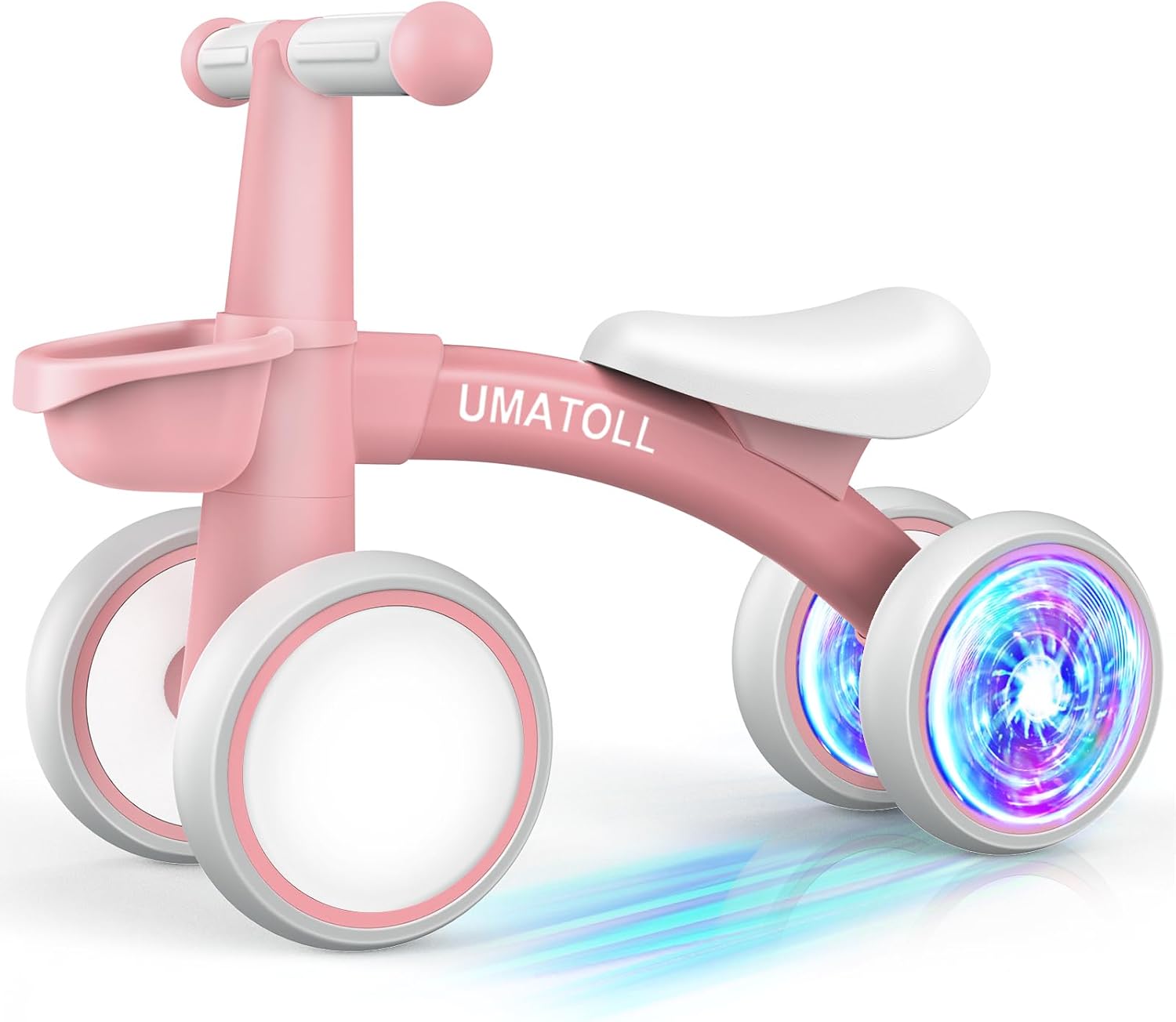 Umatoll Colorful Lighting Baby Balance Bike Toys for 1 Year Old Girl Gifts, Adju...