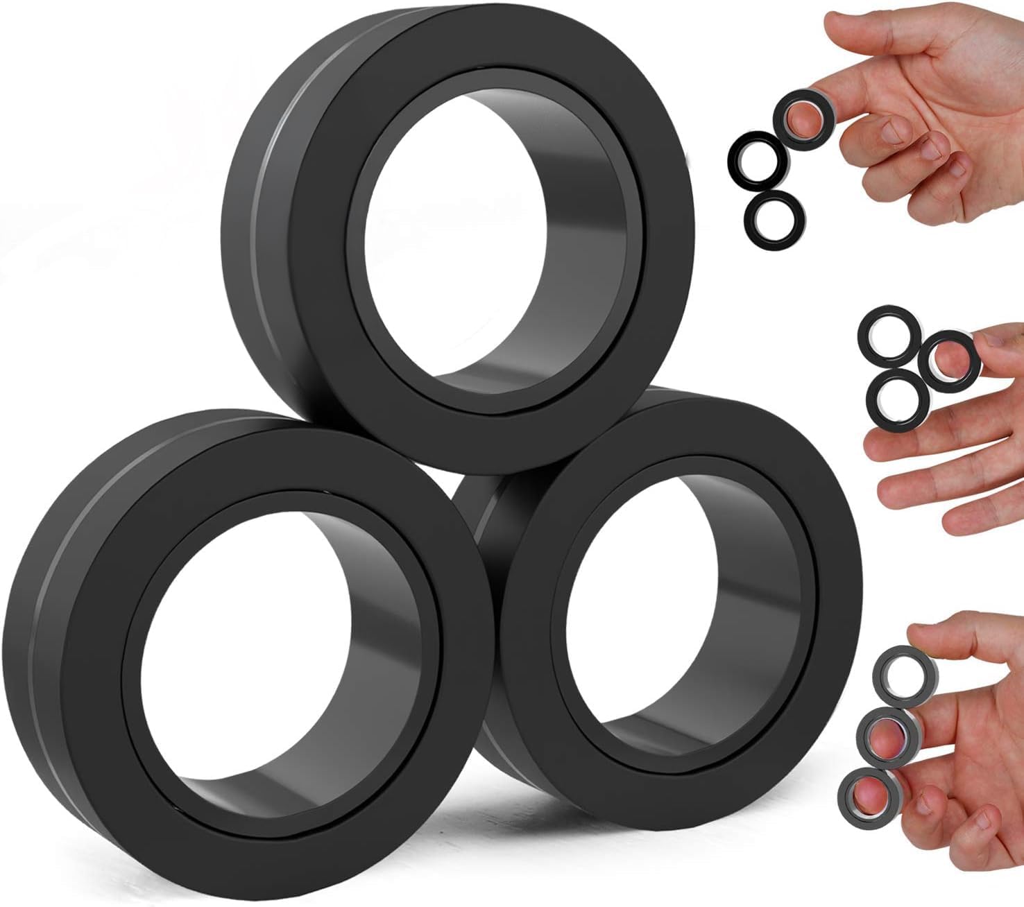 BUNMO Magnetic Rings - Fidget Toys Adults - Magnetic Fidget Rings - Endless Hour...