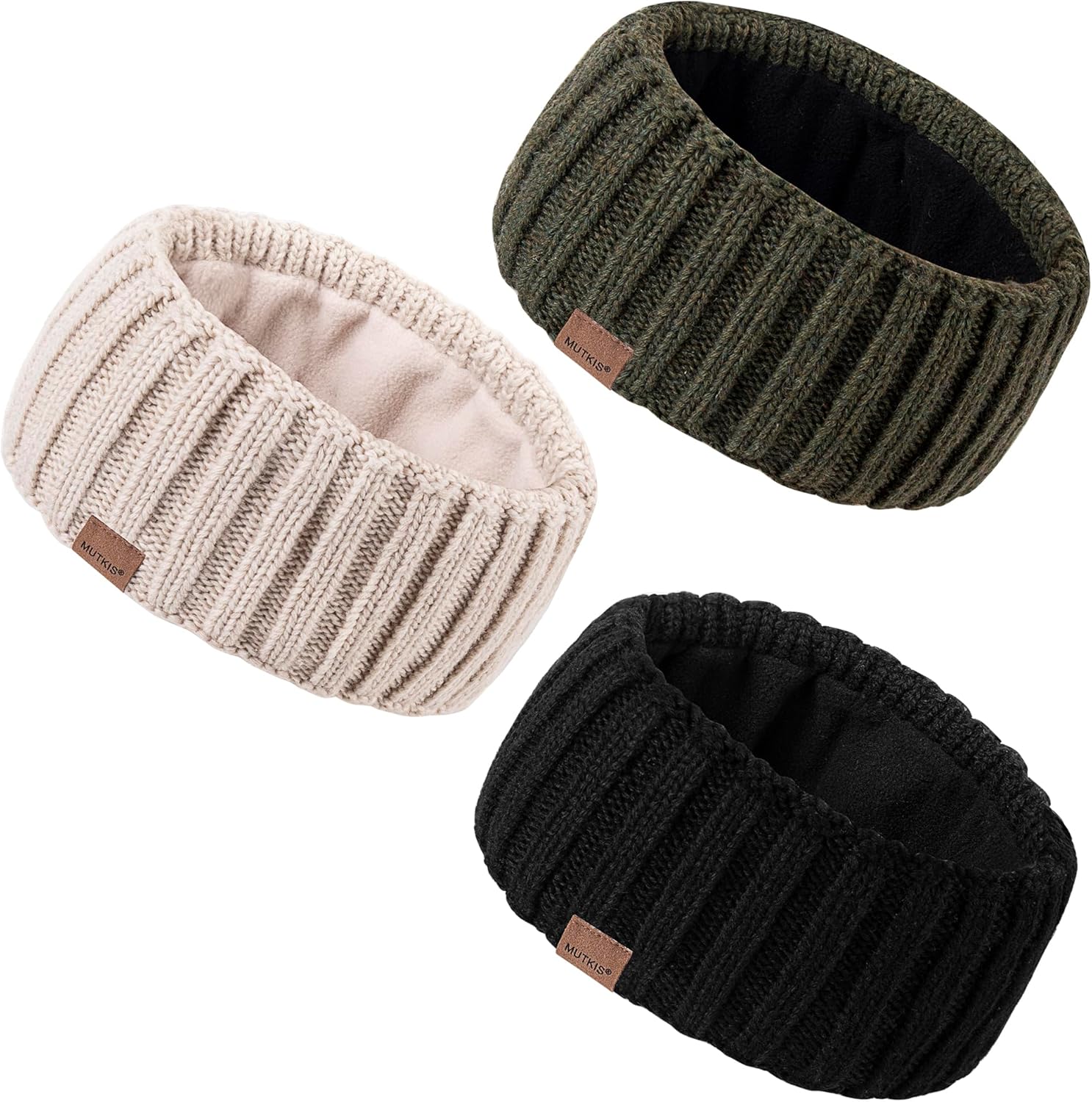 Winter Headbands for Women 3 Pack, Ear Warmers for Women Headband Wool Knit Thic...