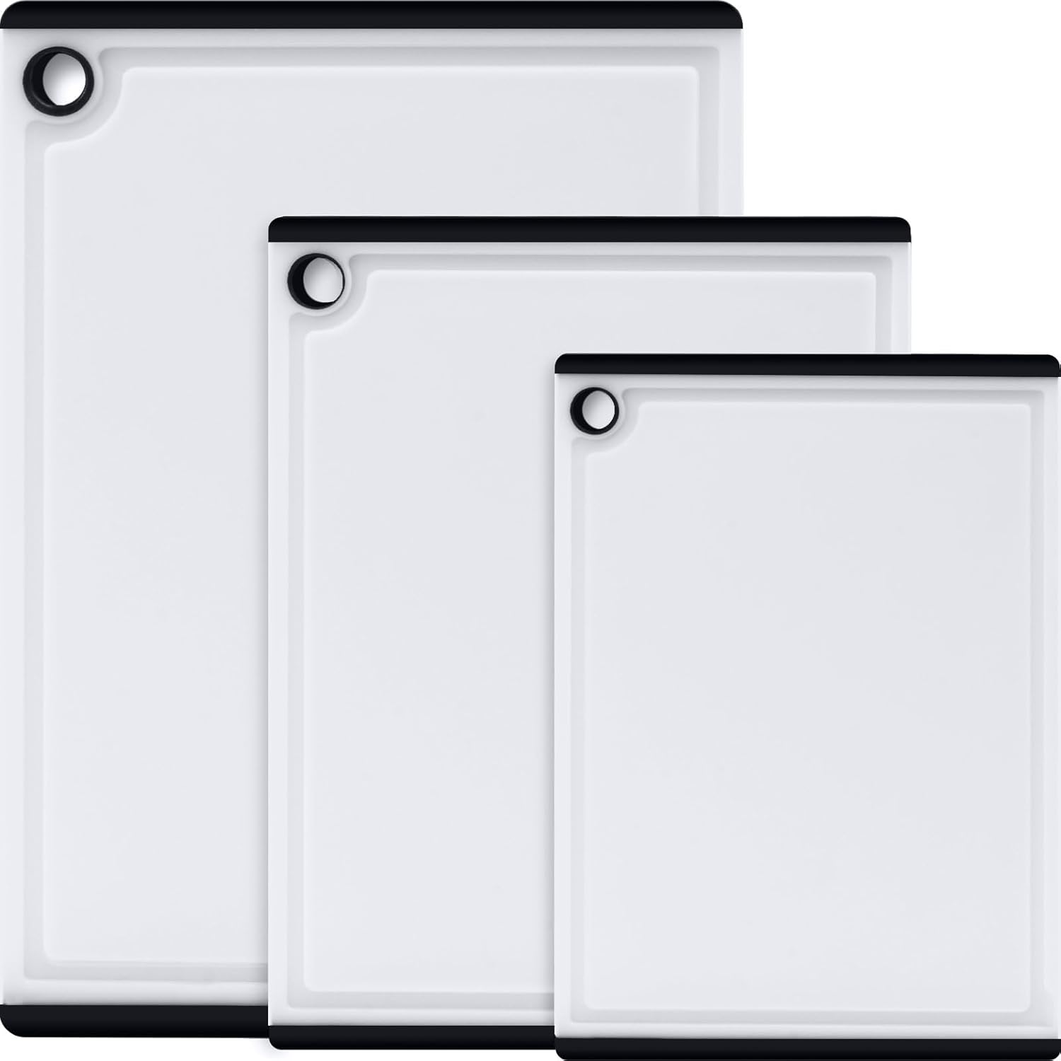Plastic Cutting Boards for Kitchen, 3-Piece Large Cutting Board Set Dishwasher S...