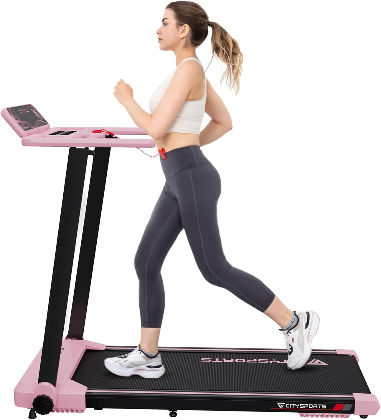 CITYSPORTS Folding Treadmill for Home,2.0HP Foldable Under Desk Treadmill Adjust...