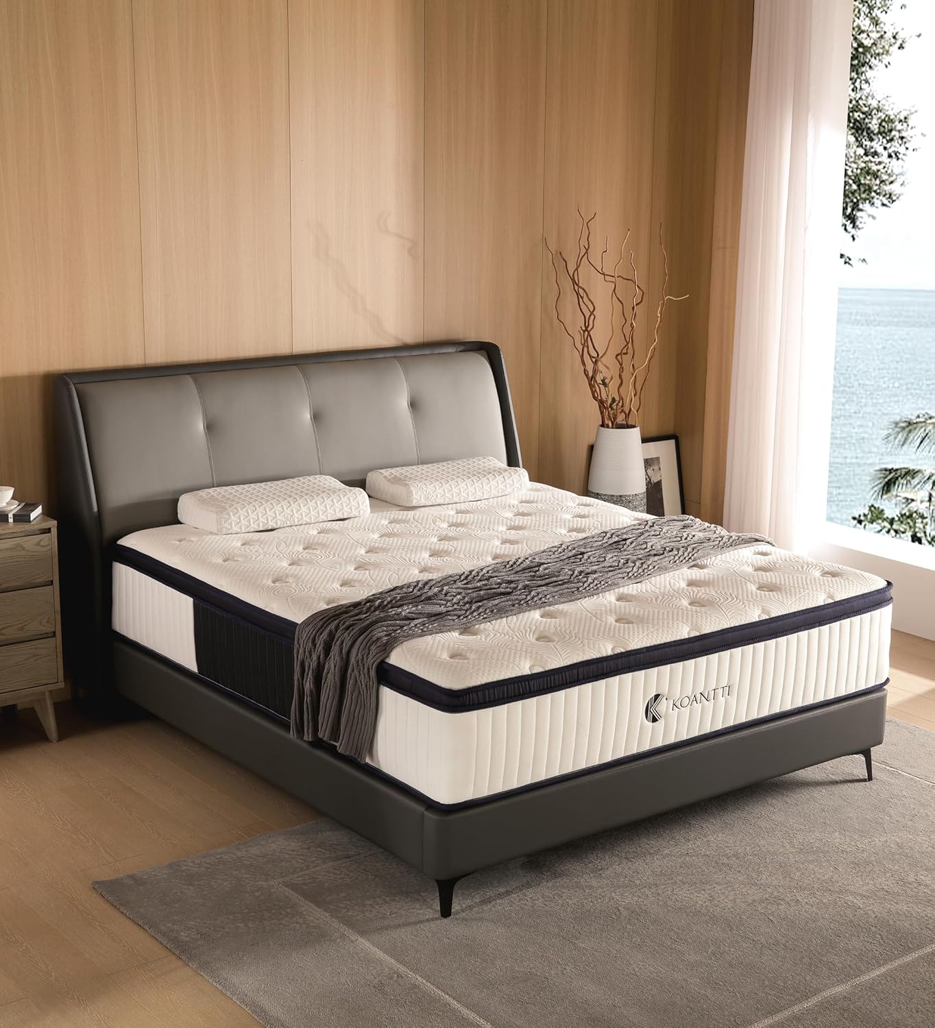 Queen Mattresses,14 Inch Queen Size Mattresses in a Box,Memory Foam Hybrid White...