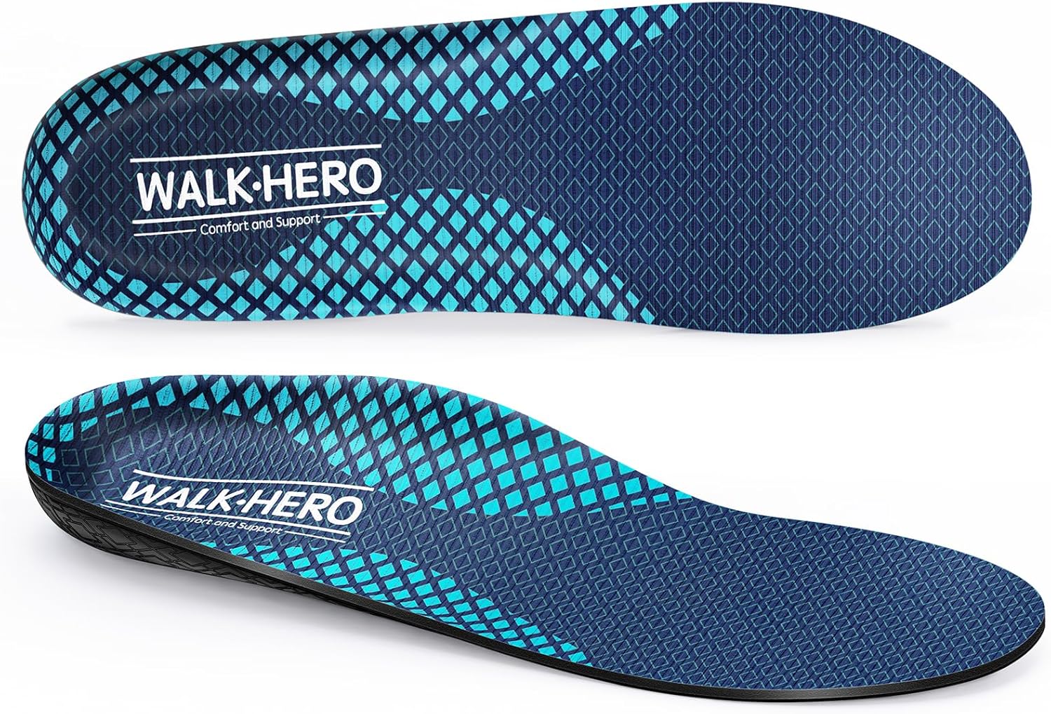 Walkhero Plantar Fasciitis Pain Relief Insoles High Arch Support Orthotic Shoes...