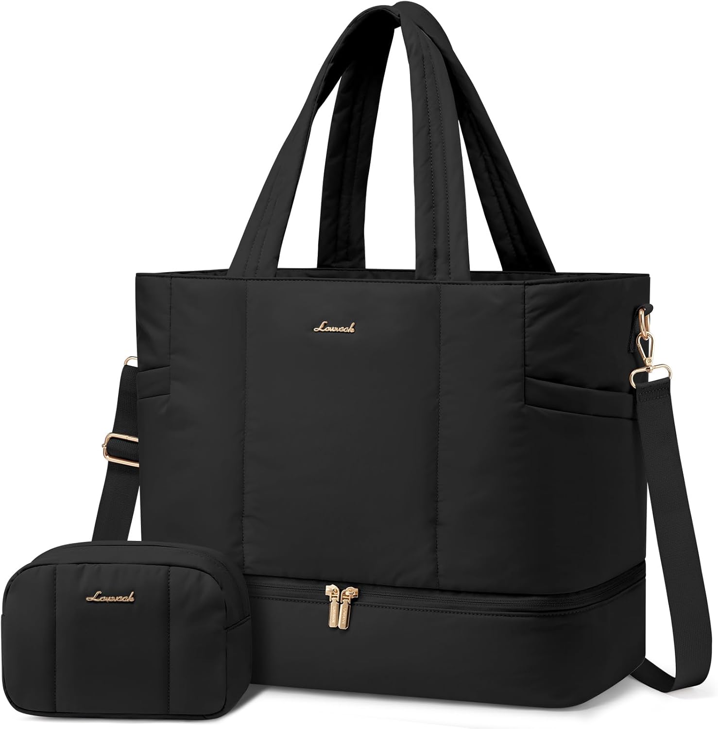 LOVEVOOK Travel Duffle Bag, Puffer Weekender Bags for Women with Shoe Compartmen...
