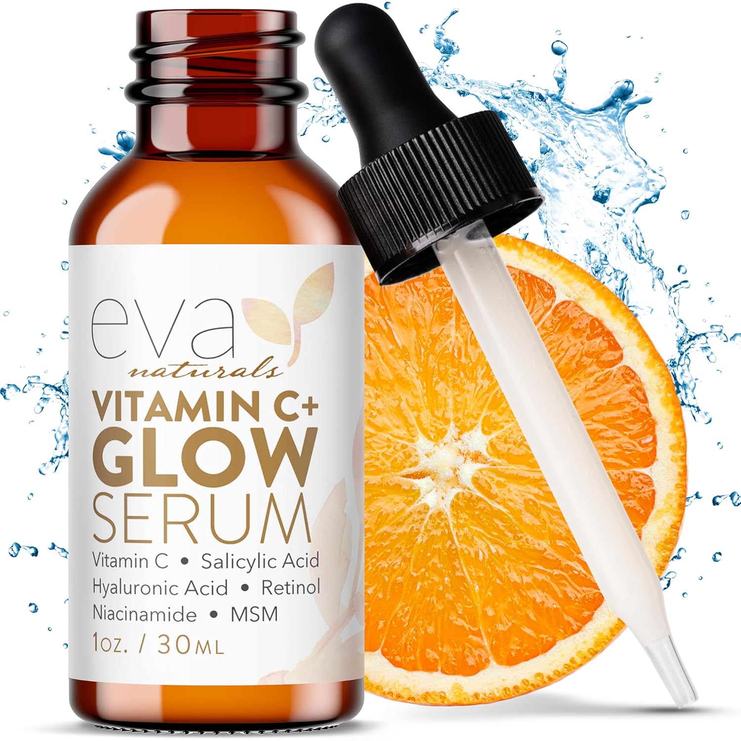 Eva Naturals Vitamin C Face Serum With Hyaluronic Acid - Anti Aging Serum - Redu...
