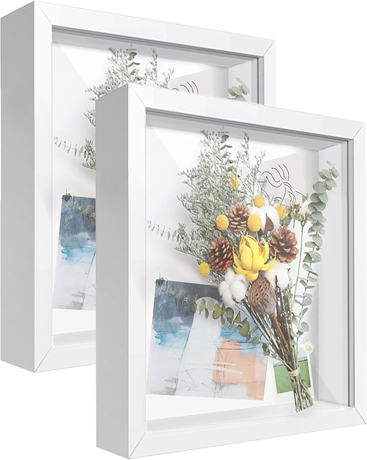 8x10 Shadow Box Frame Display Case with Letter Stickers, 3D Picture Frame, Displ...