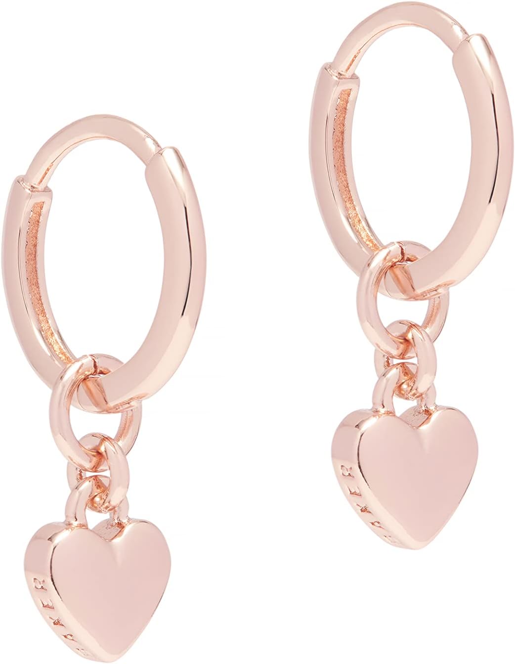Ted Baker Harrye Tiny Heart Huggie Hoop Earrings For Women Rose Gold Tone