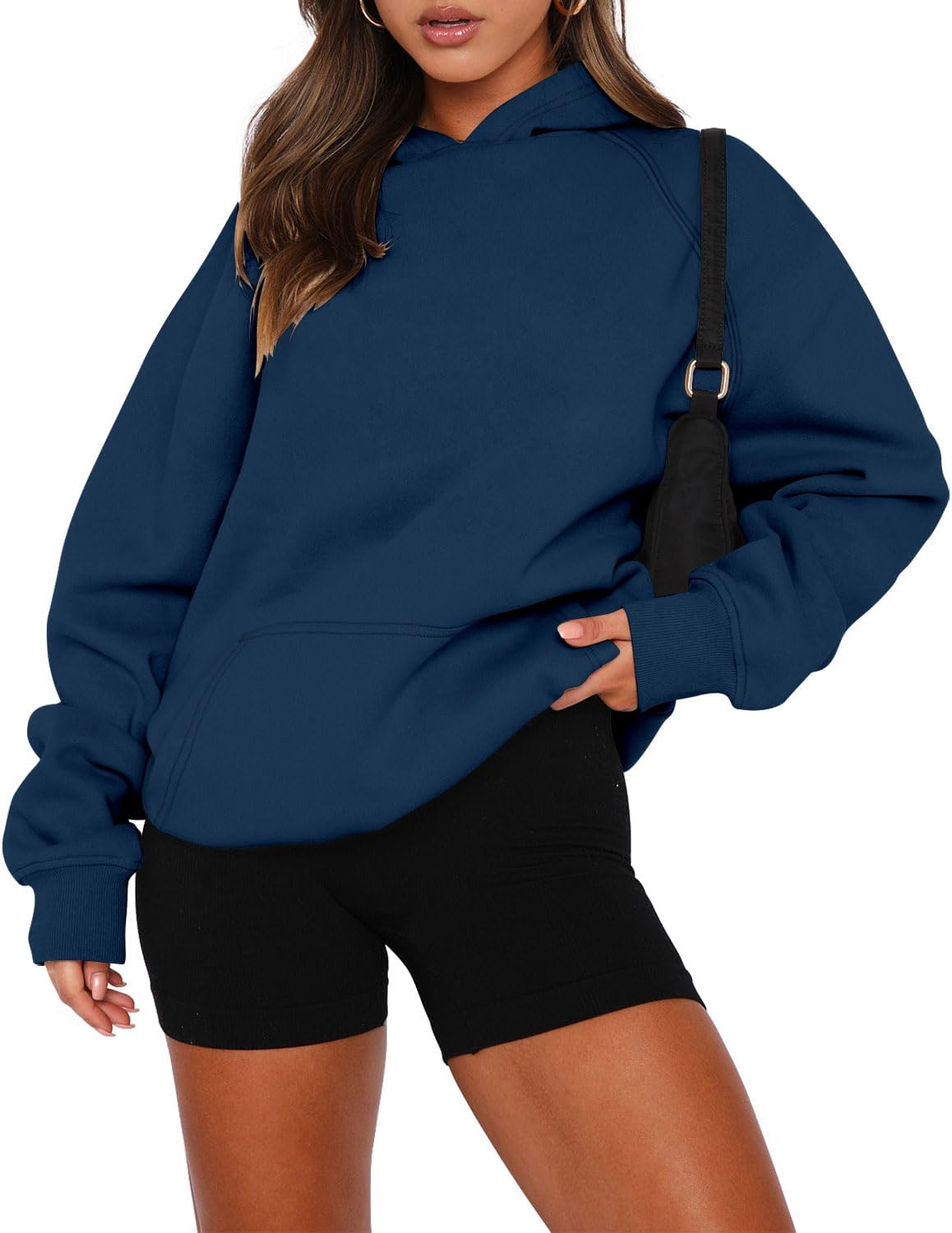 KISSMODA Women Hoodies Long Sleeve Kangaroo Pocket Pullover Trendy Basic Oversiz...