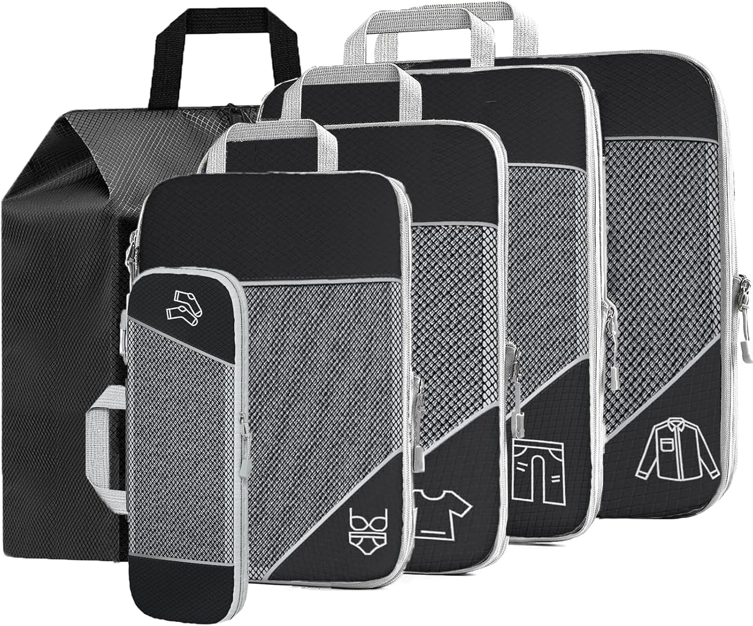 Teenza Compression Packing Cubes, 6 PCS Packing Cubes For Suitcases, Suitcase Or...