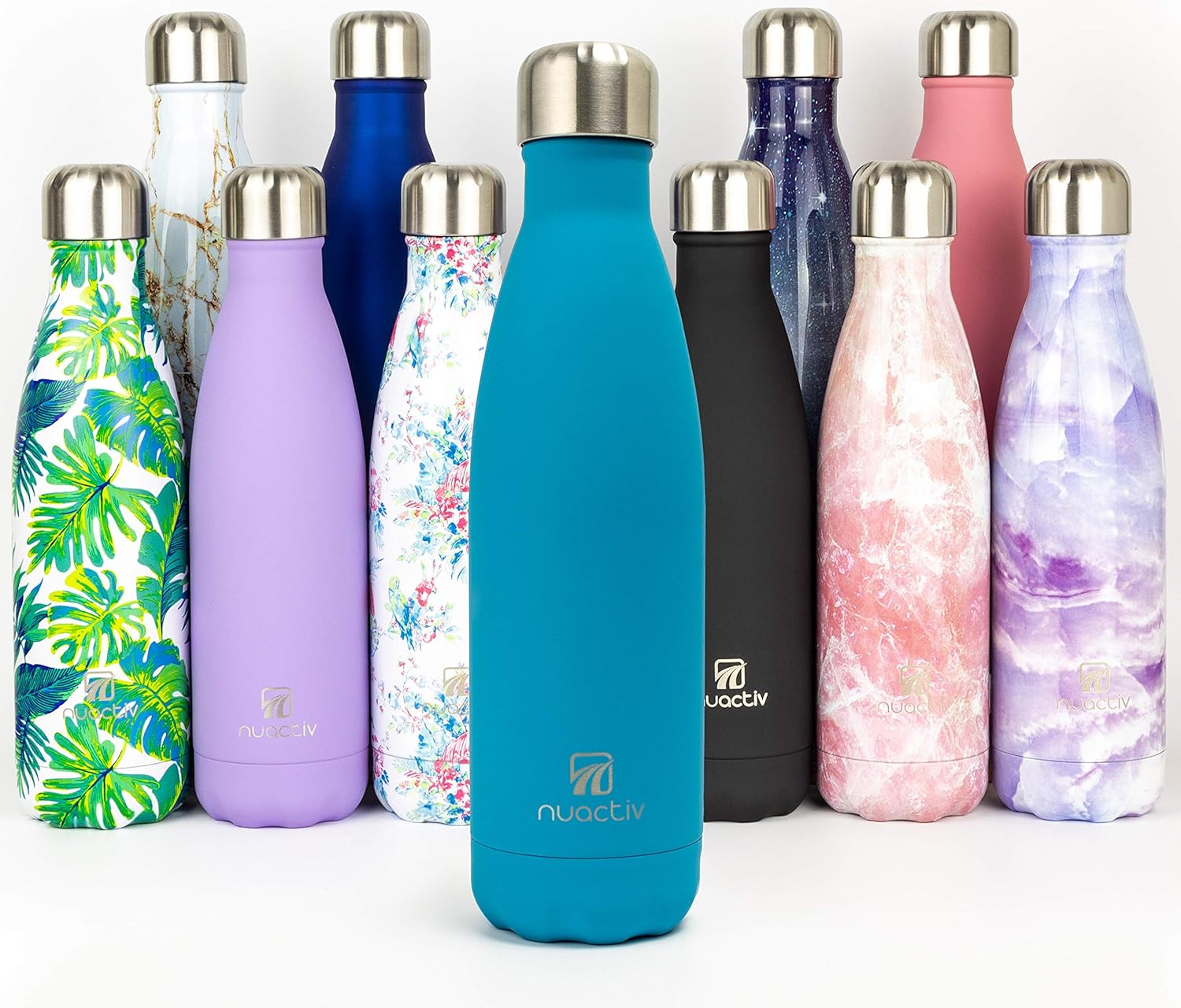 Nuactiv Stainless Steel Water Bottle, Vacuum Insulated Flask BPA Free, 12hrs Hot...
