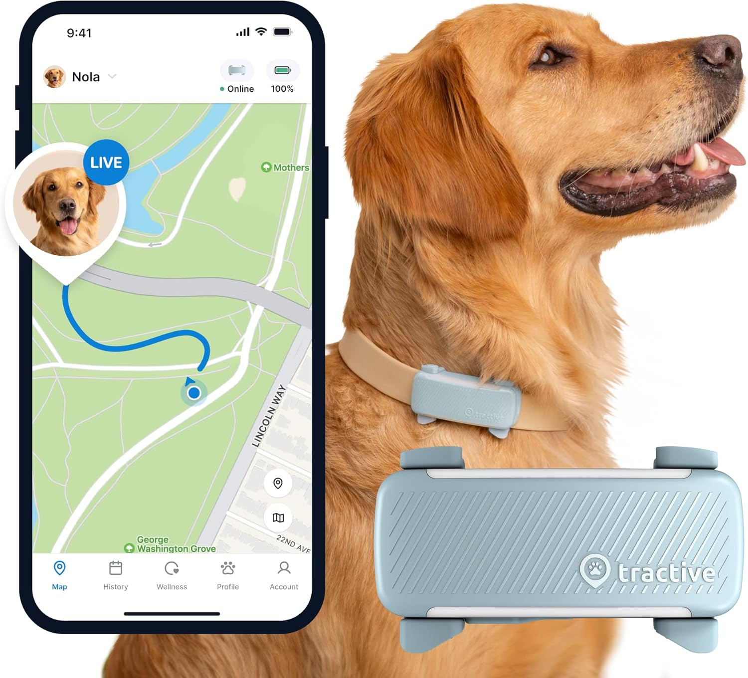 tractive GPS Dog Tracker | Market leader | Real-time location tracking | Escape...