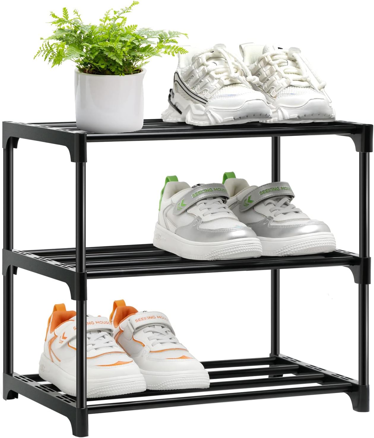 OLYREO Shoe Rack, Stackable Small Shoe Rack 3 Tier, Footware Storage, Slim Shoe...