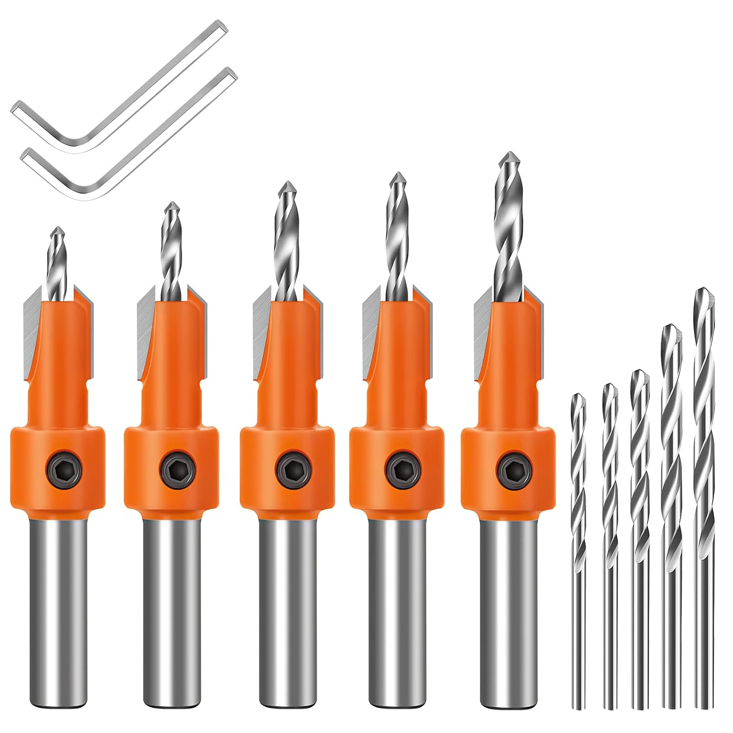 Countersink Drill Bit, Lytool 5Pcs Quick Change 8mm Adjustable Countersink Drill...