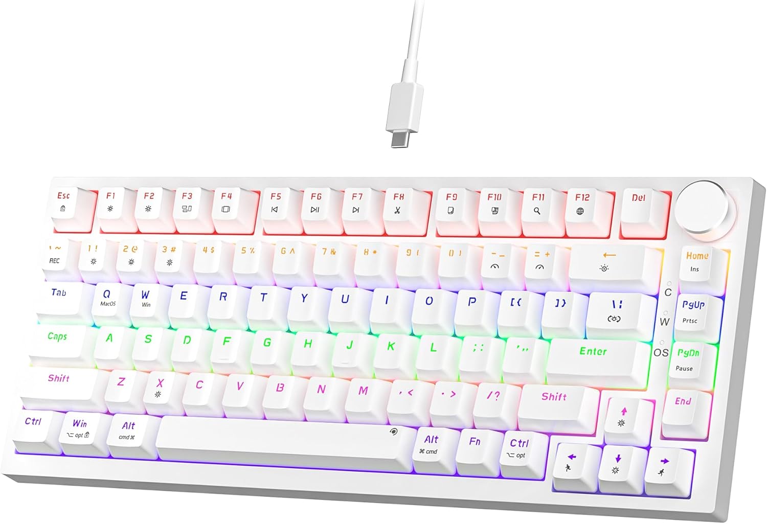 NEWMEN GM326 Wired Gaming Keyboard,75% Percent TKL Hot Swappable Compact LED Bac...