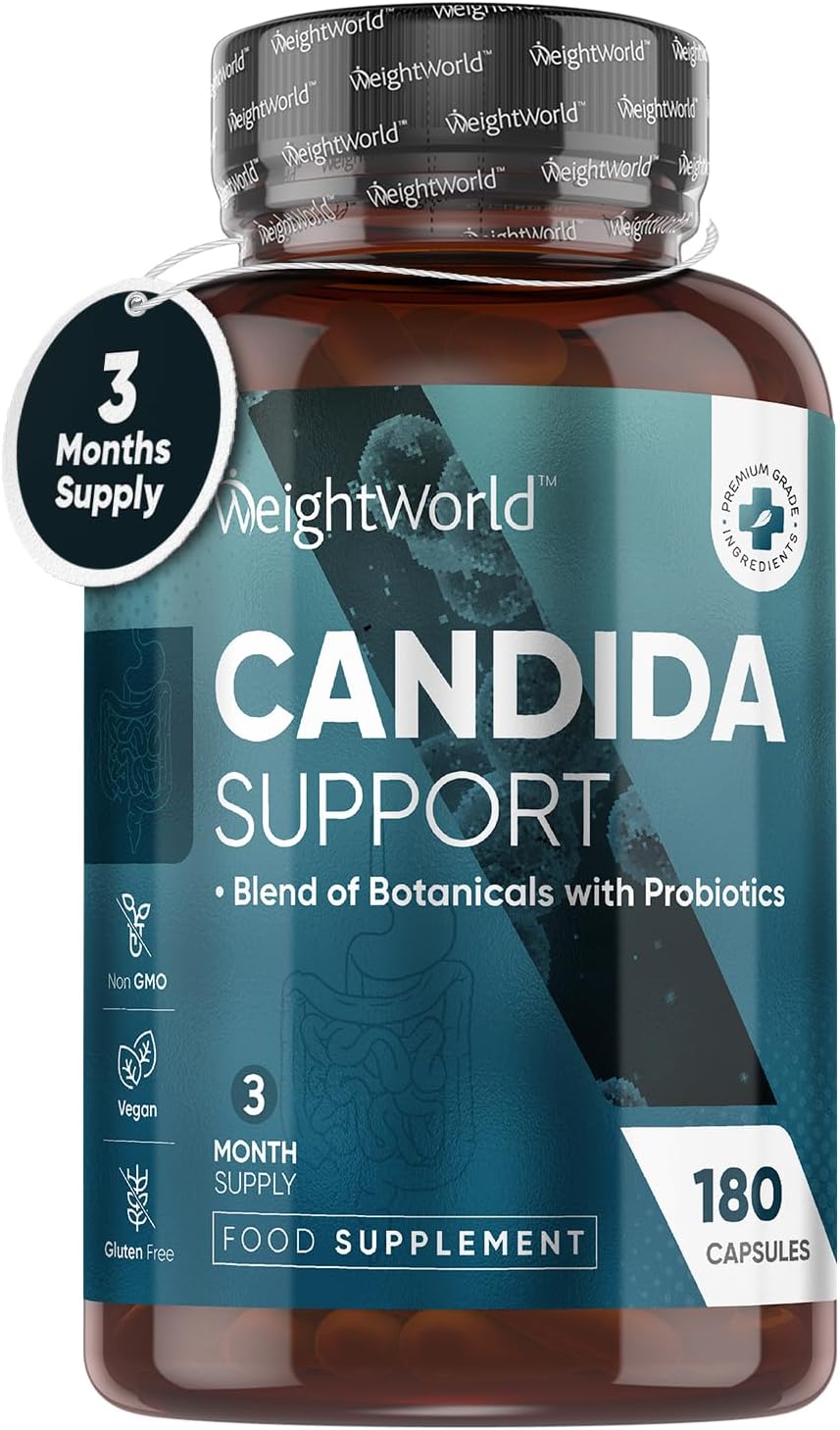 Candida Support - 180 Vegan Capsules - 3 Months Supply - For Men & Women - With...