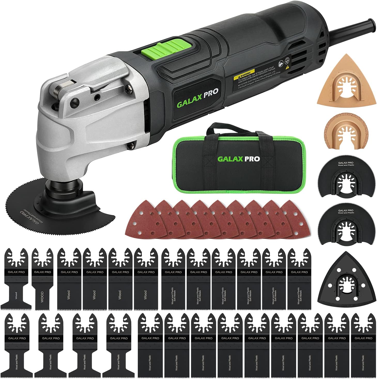 GALAX PRO Oscillating Tool, 260W 6 Variable Speed Oscillating Multi-Tool Kit wit...