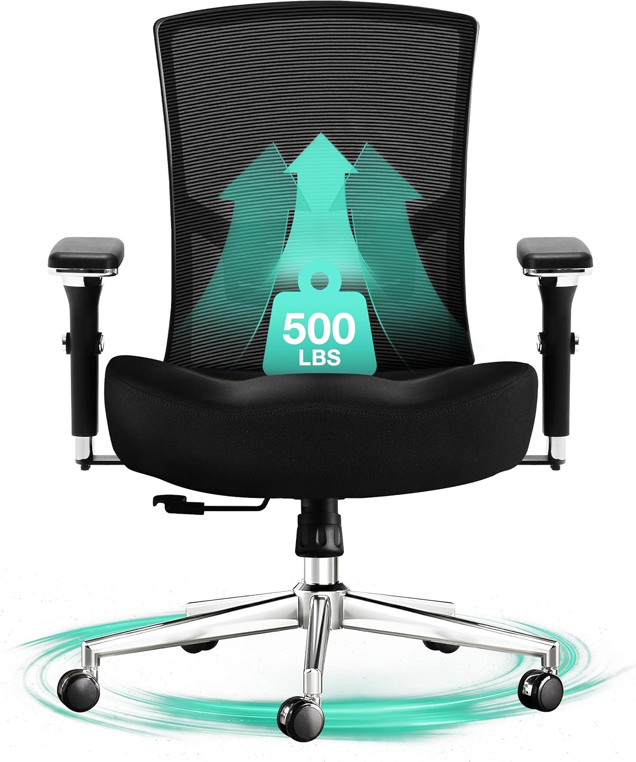 Big and Tall Office Chair 500lbs, Ergonomic Oversize Mesh Desk Chair, Heavy Duty...