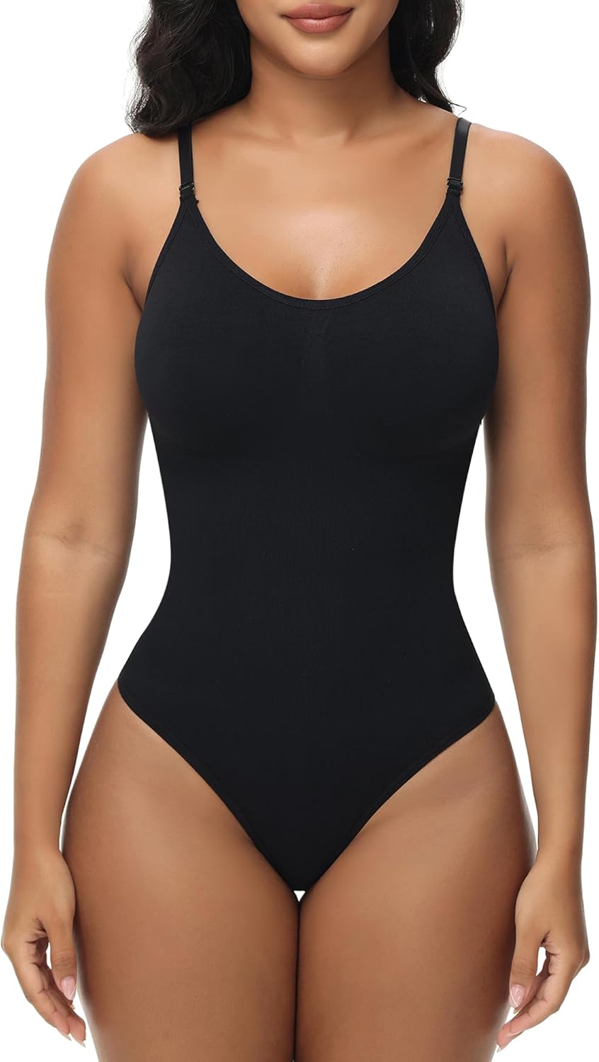 Breampot Women Shapewear Bodysuit Tummy Control Seamless Sculpting Adjustable St...