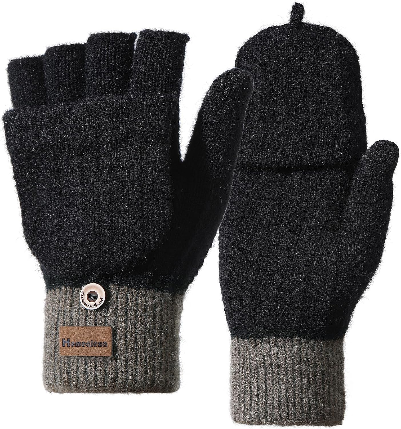 Homealexa Fingerless Gloves for Womens Warm Gloves, Ladies Thermal Fingerless Gl...