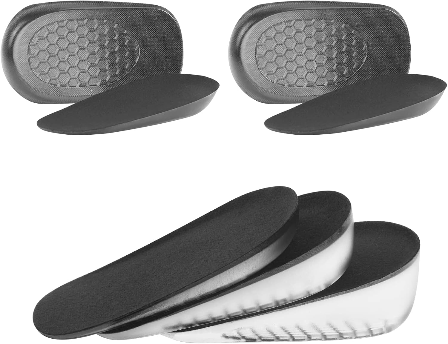 URAQT Gel Height Increase Insole, 2 Pairs Invisible Heel Lift Inserts, Elastic S...