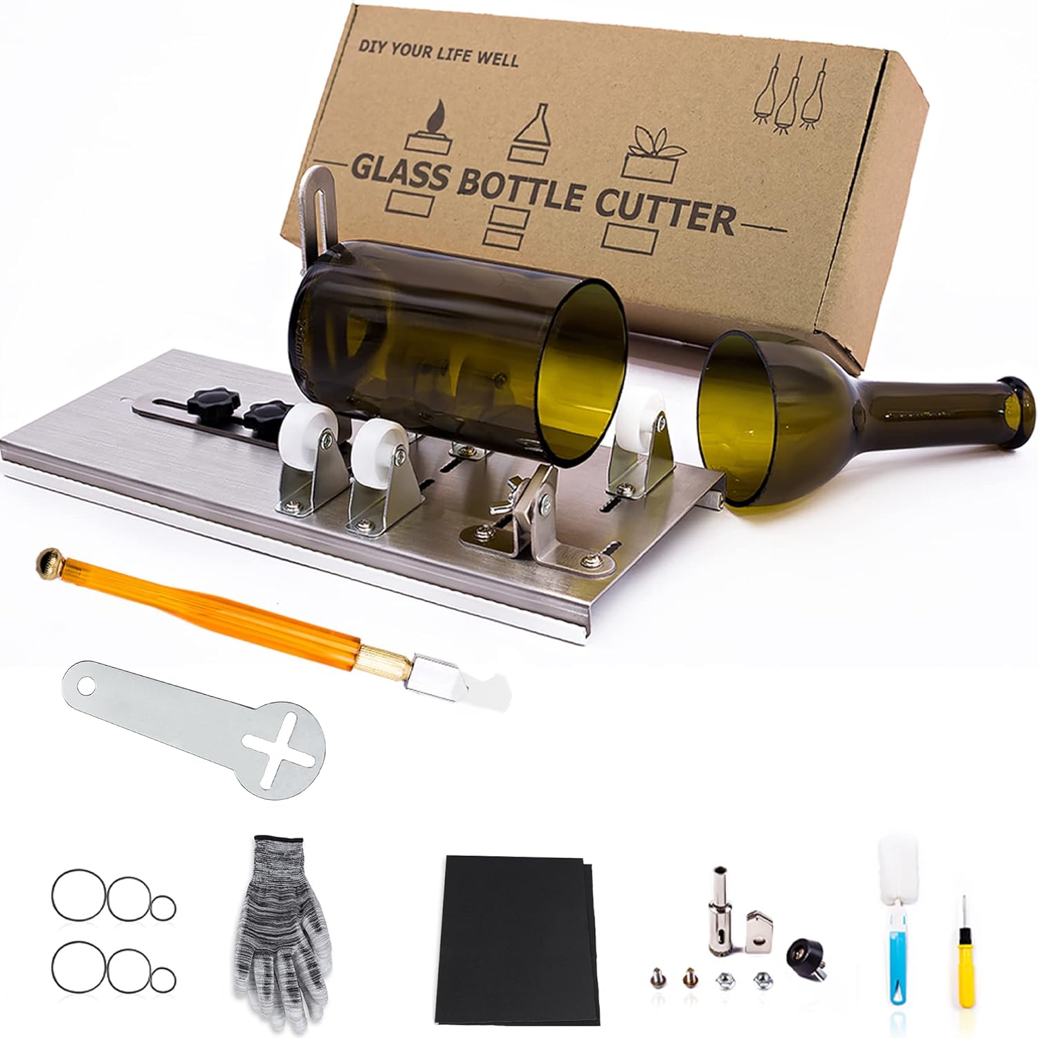 Glass Bottle Cutter, Upgraded Glass Cutter for Bottles, DIY Machine for Cutting...