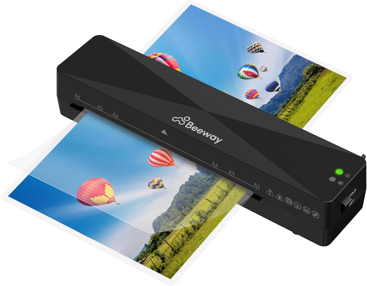 BEEWAY A4 Laminator, Laminating Machine Hot and Cold Options for Home Office Sch...