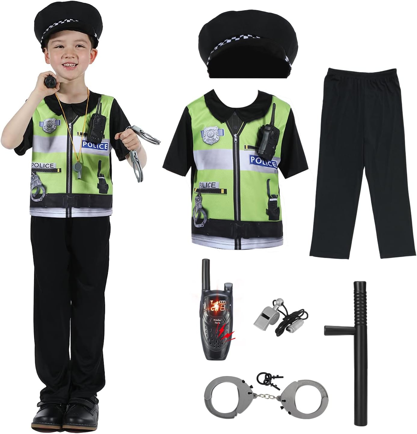 Sincere Party Kids Police Officer Costume Childs Policeman Outfit Cop Fancy Dres...