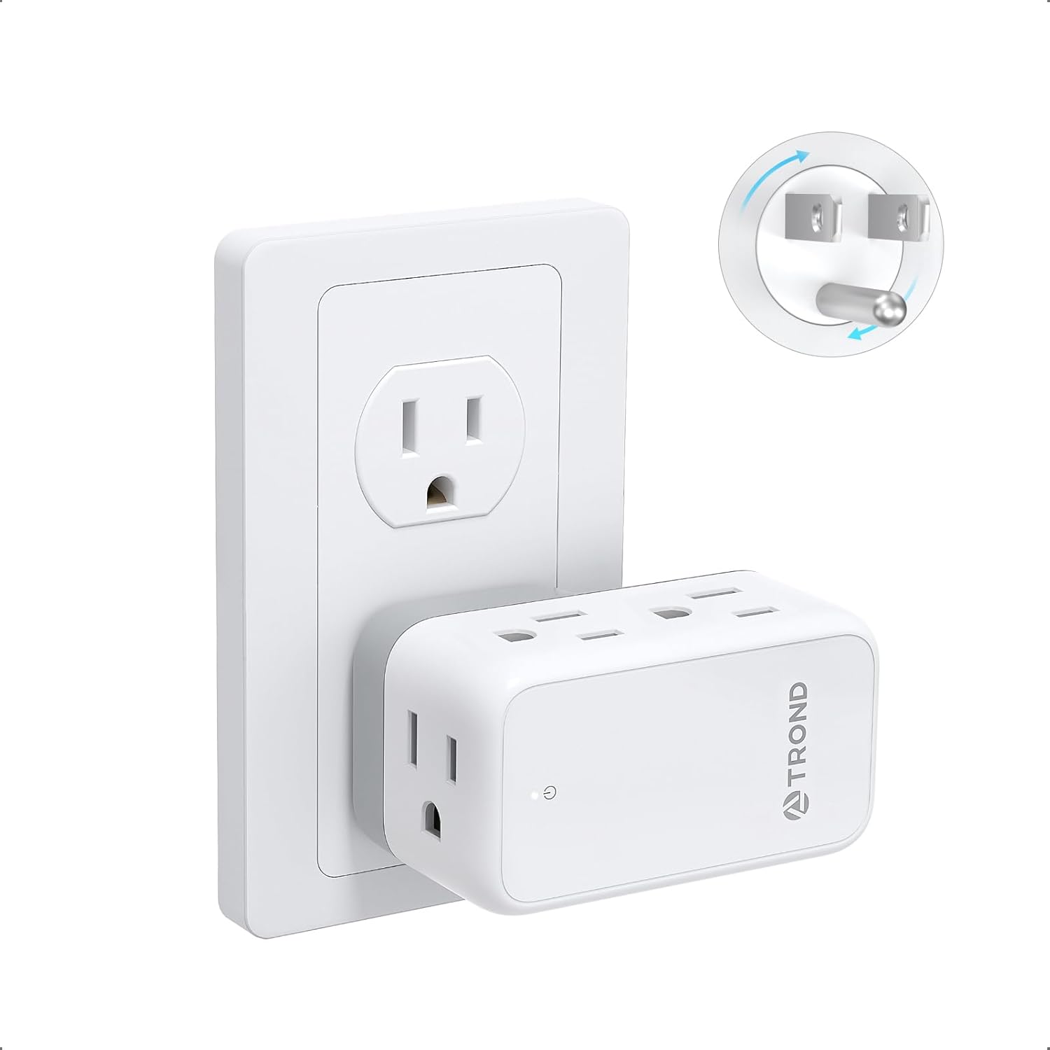 TROND Outlet Extender with 360 Rotating Plug, 6 AC Outlet Splitter, Turn One int...