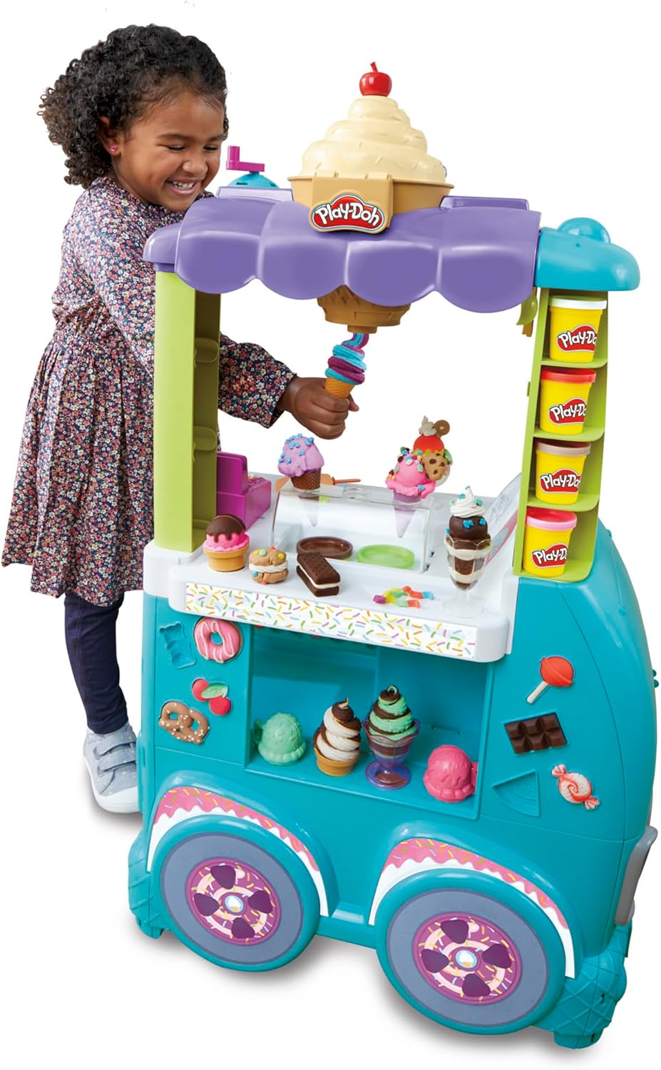 Play-Doh Kitchen Creations Ultimate Ice Cream Truck Playset with 27 Accessories,...