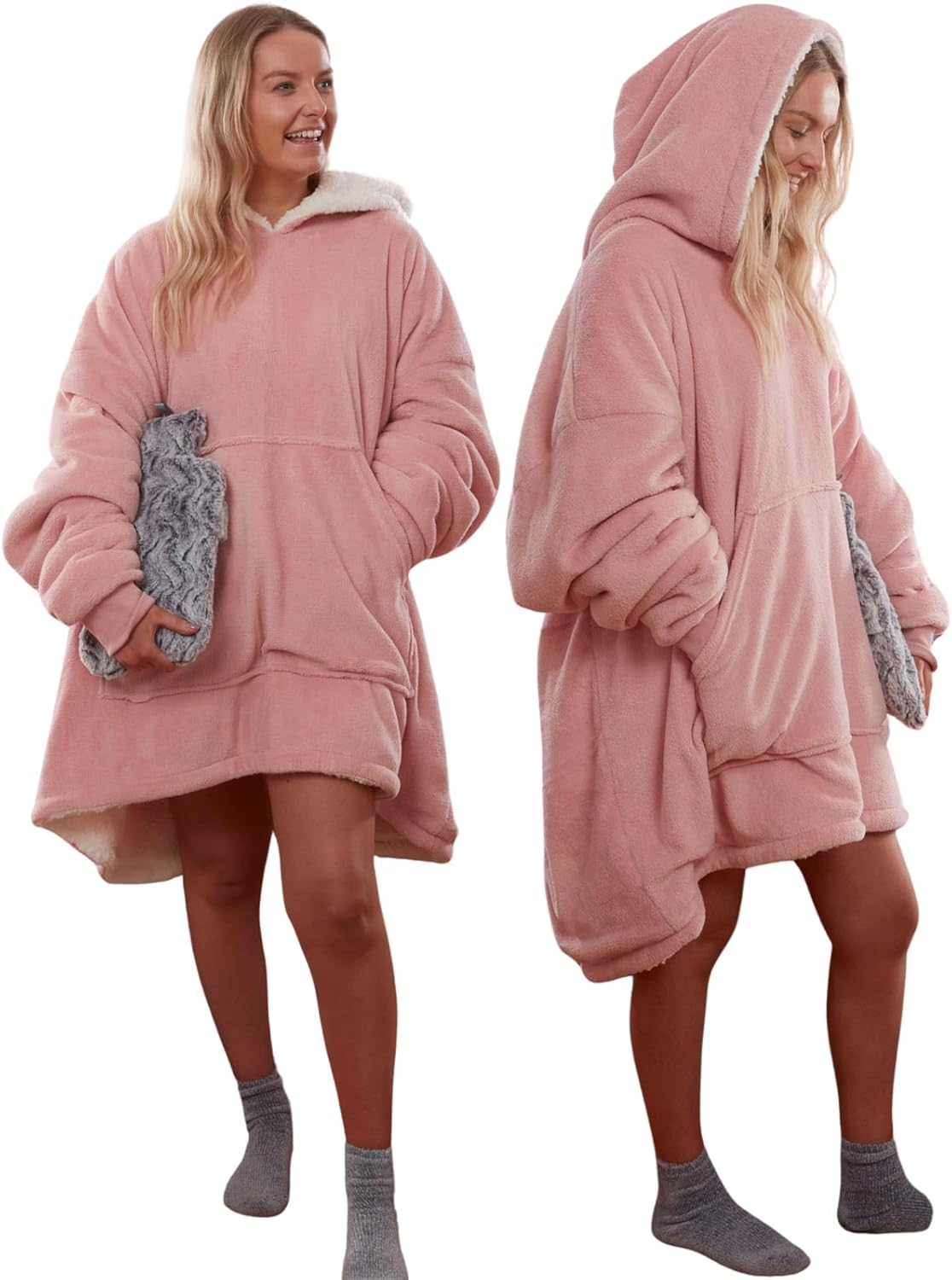 Sienna Hoodie Blanket Ultra Soft Sherpa Fleece Warm Comfy Cosy Oversized Wearabl...