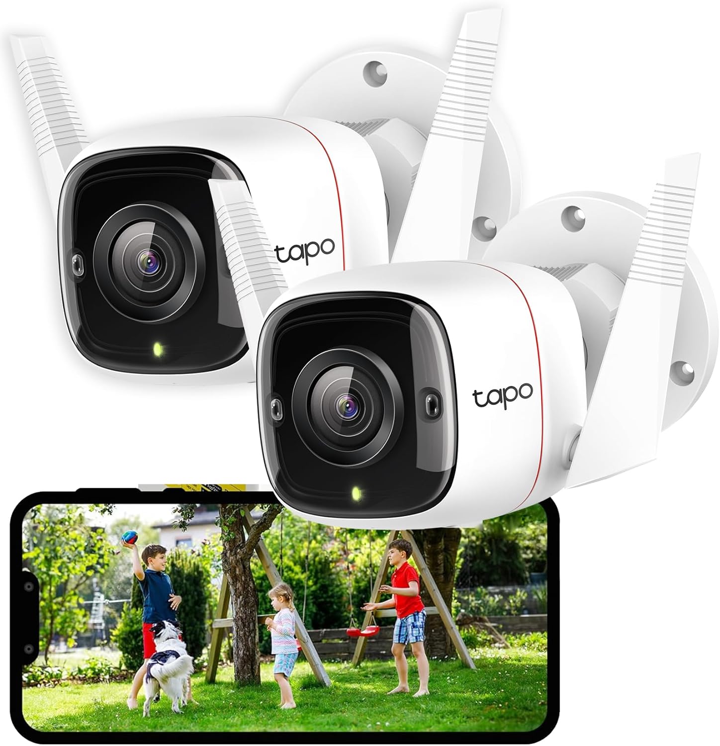 Tapo 2K Outdoor Security Camera, Motion Detection, IP66 Weatherproof, Built-in S...