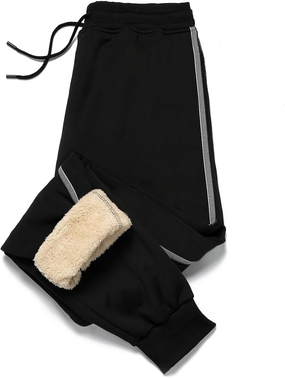 MANLUODANNI Men's Casual Fleece Jogger Sweatpants Men Winter Warm Plush Trousers...