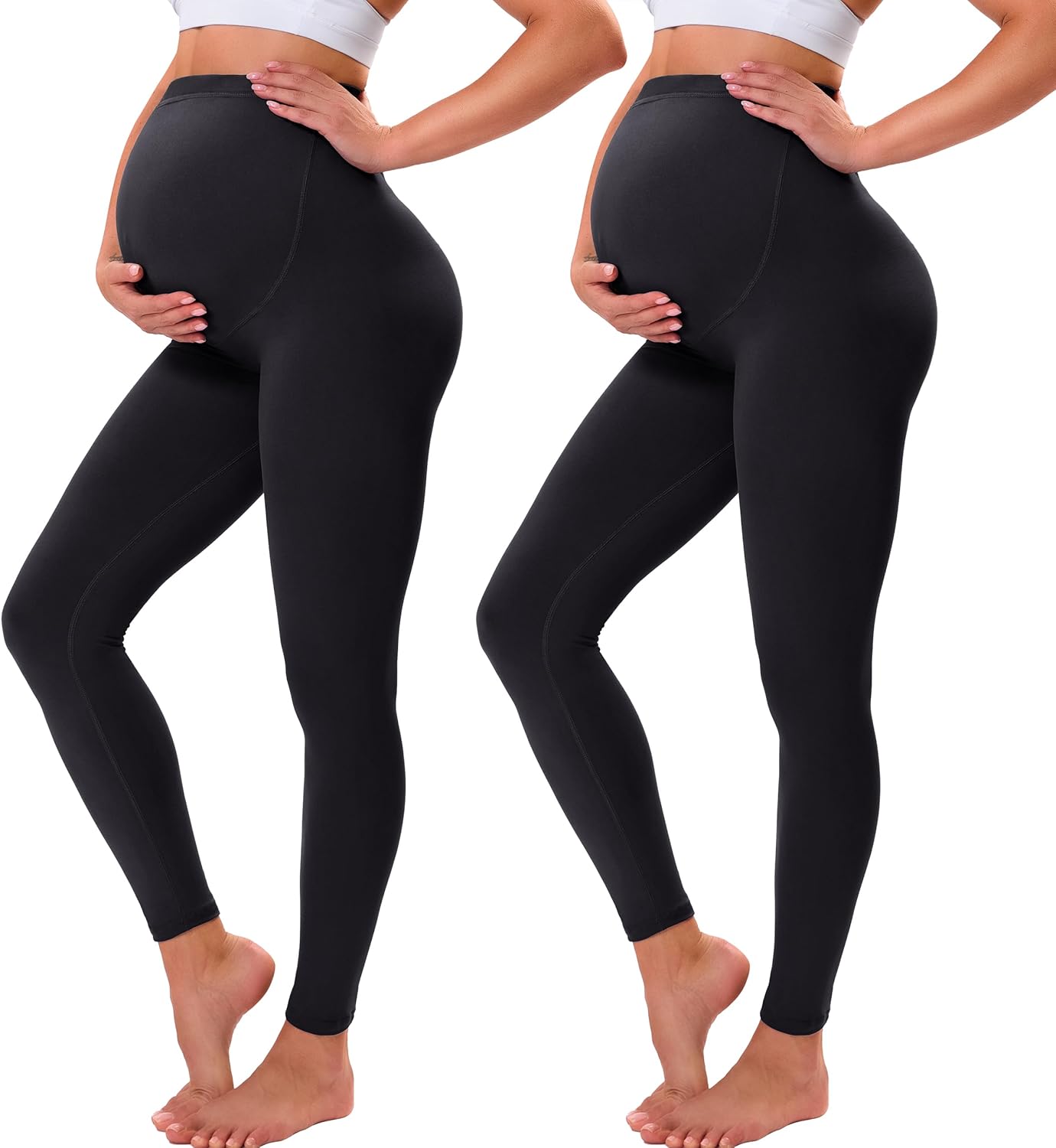 VALANDY Creamlush Maternity Leggings Over Bump Buttery Soft Belly Support Adjust...