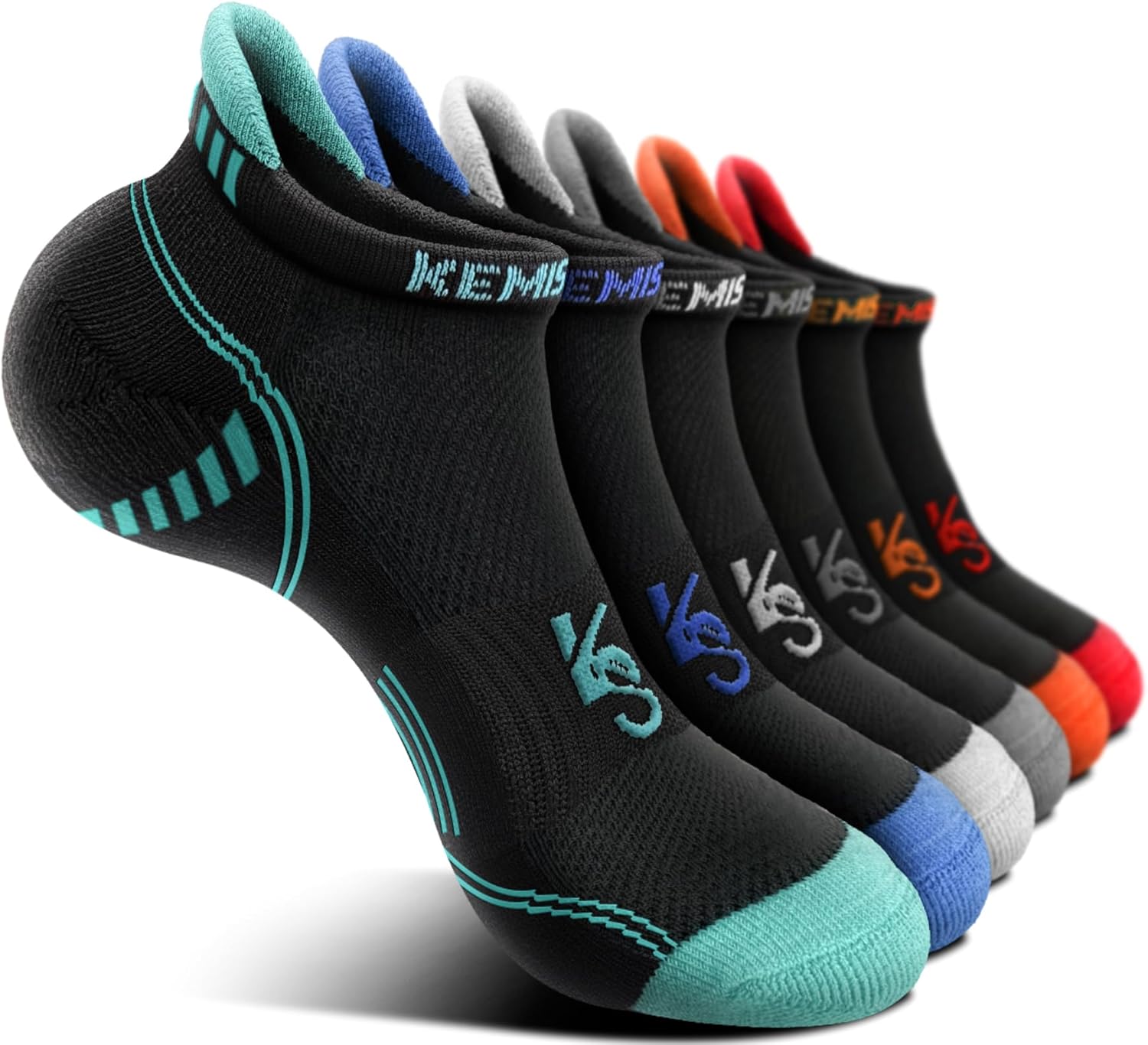 KEMISANT Mens Socks Trainer 6 Pairs, Mens Womens Athletic Socks Sports Running S...