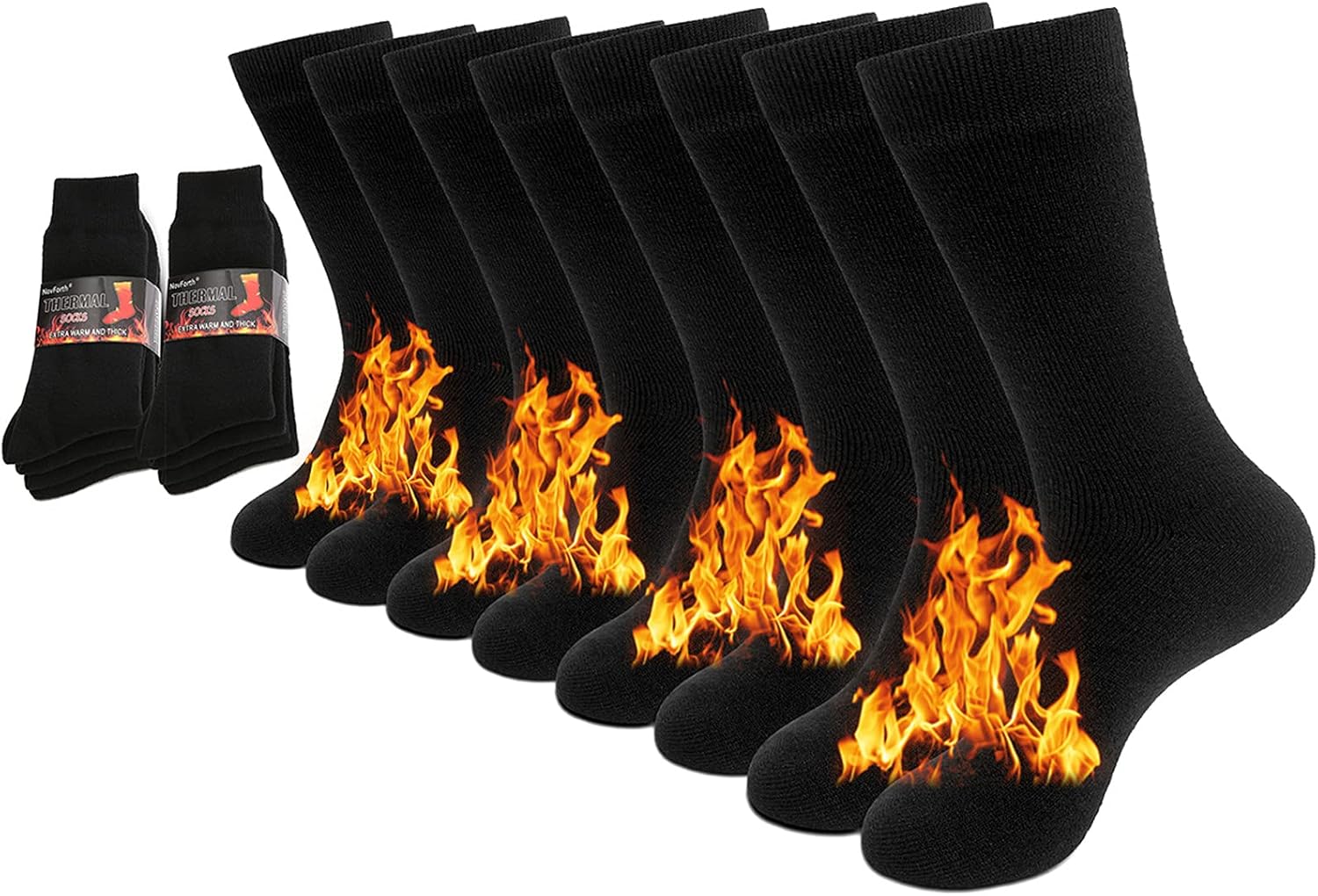 NovForth 2/4 Pairs Thick Thermal Socks Insulated Heated Heavy Warm Socks For Win...