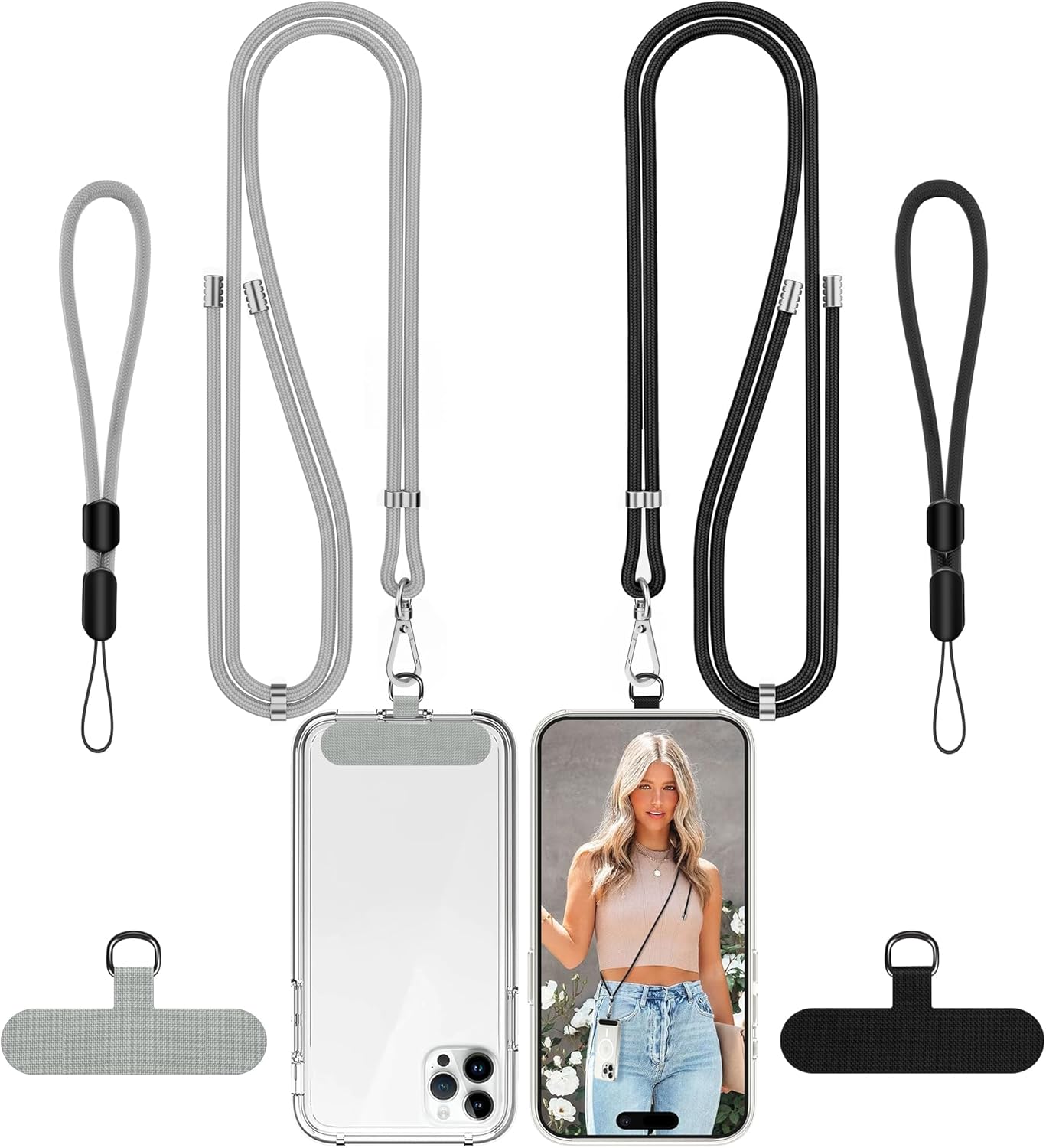 COCASES Phone Lanyard Crossbody 2 Pack Adjustable Anti-Theft Phone Strap Crossbo...