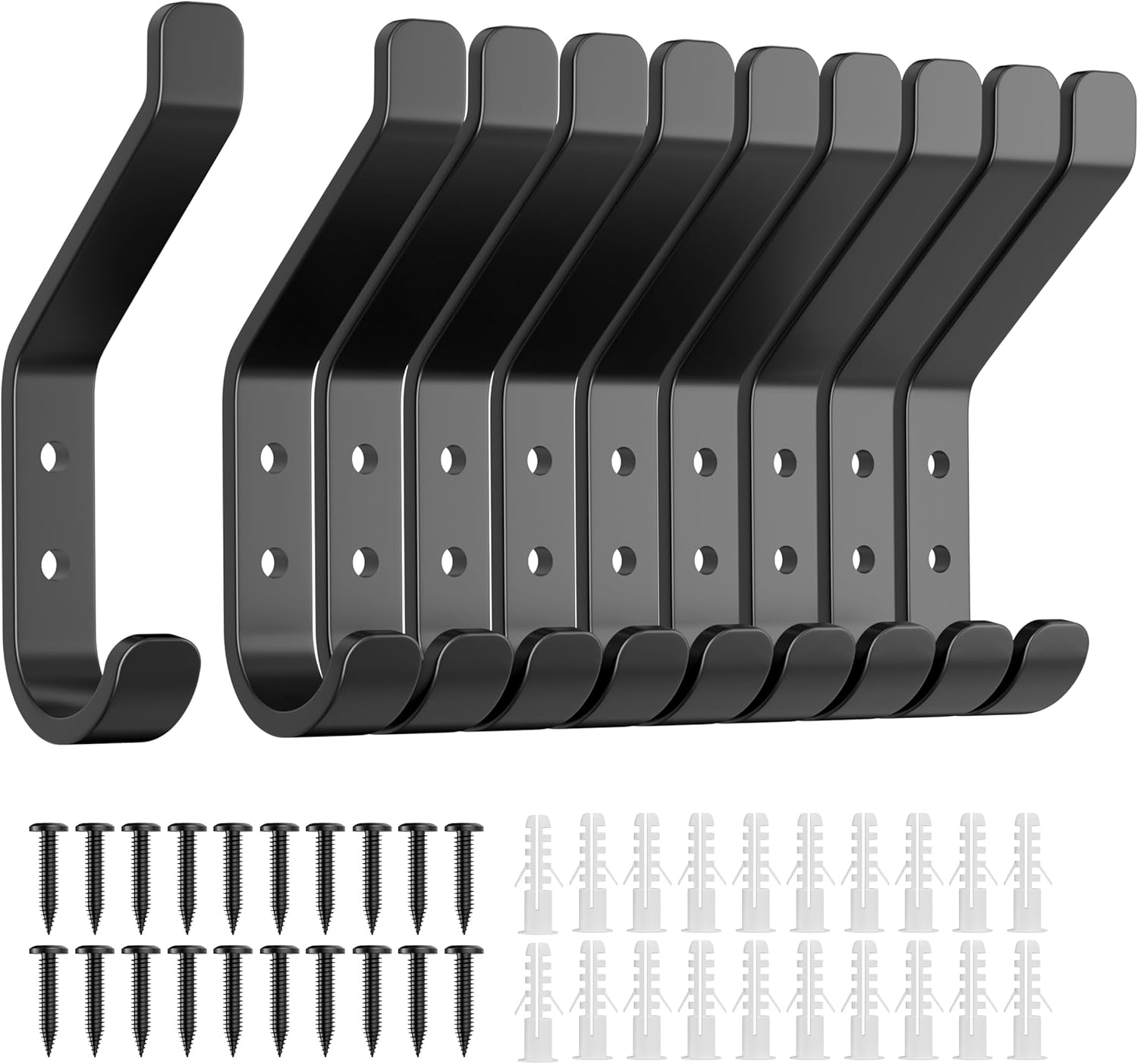 susswiff 10-Pack Wall Hooks for Hanging Coat: 10KG Metal Strong Hook with Screw,...