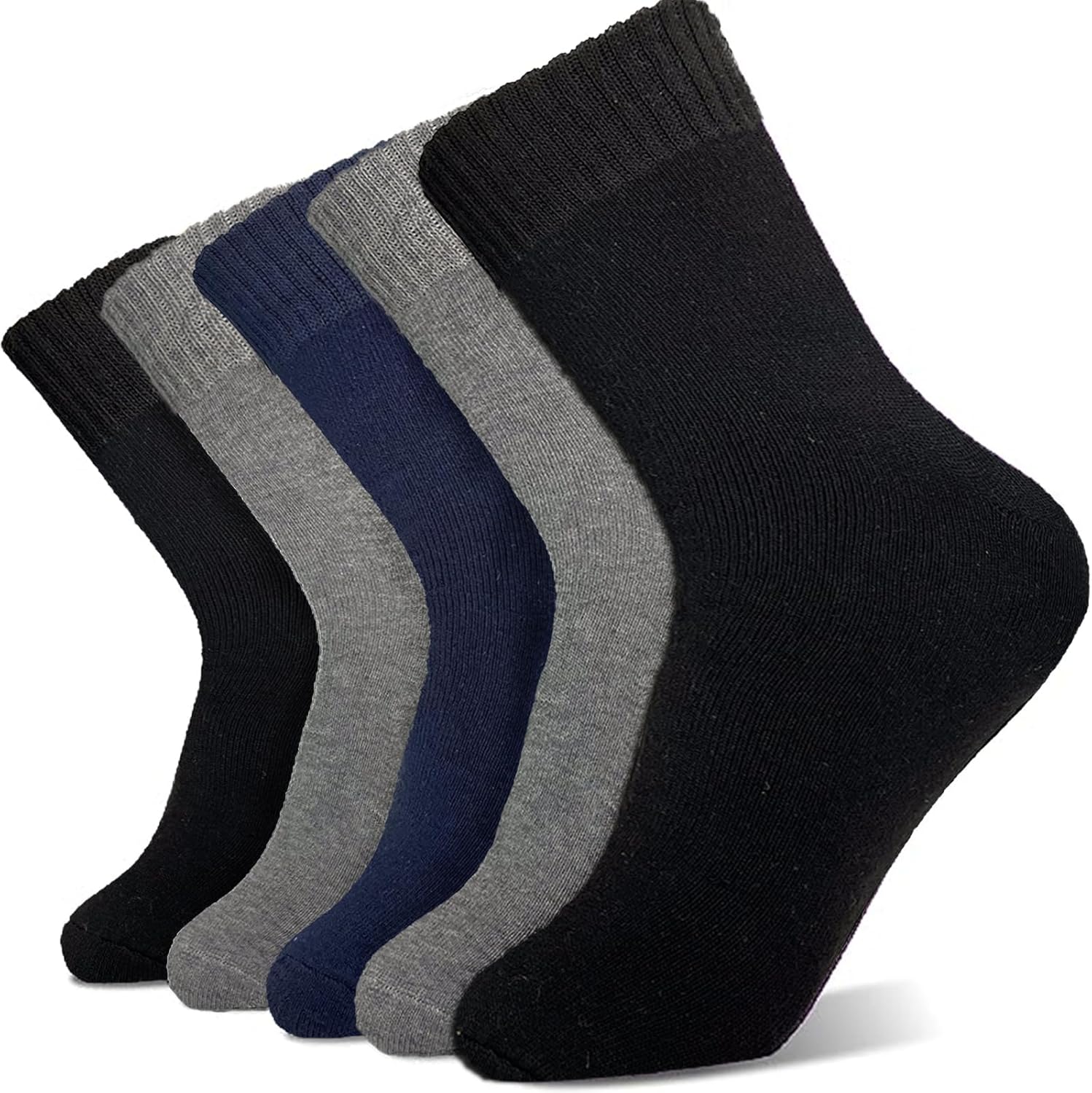 Hocerlu 5 Pairs Men Thermal Socks - Thick & Warm W...