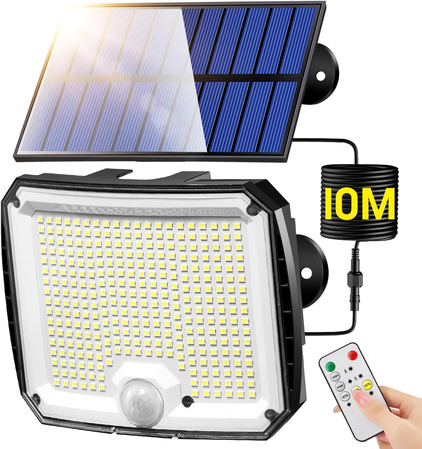 Solar Security Lights Outdoor Motion Sensor,【318LED/10M/5 Mode】Solar Lights Ou...