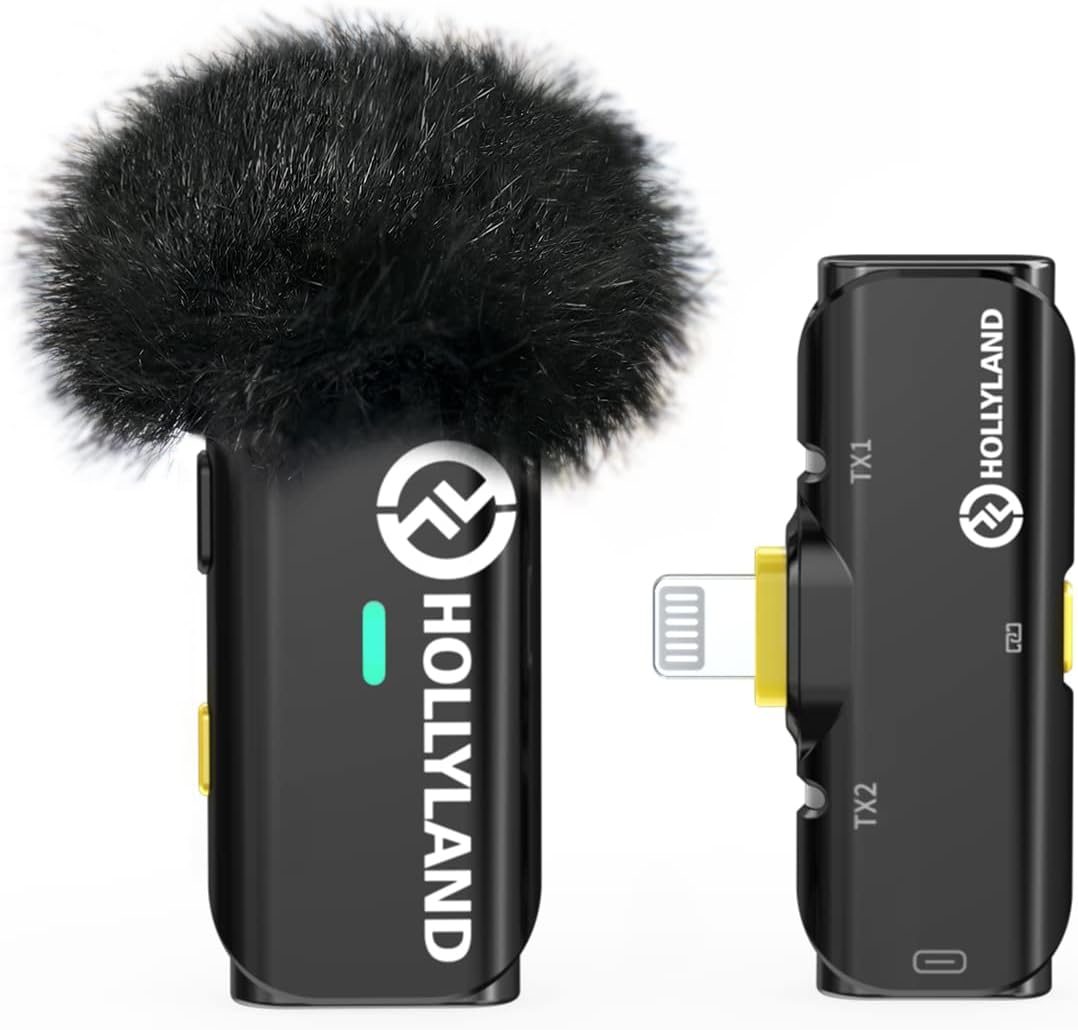 Hollyland Lark C1 Wireless Lavalier Microphone for iPhone, MFi Certified, Plug a...