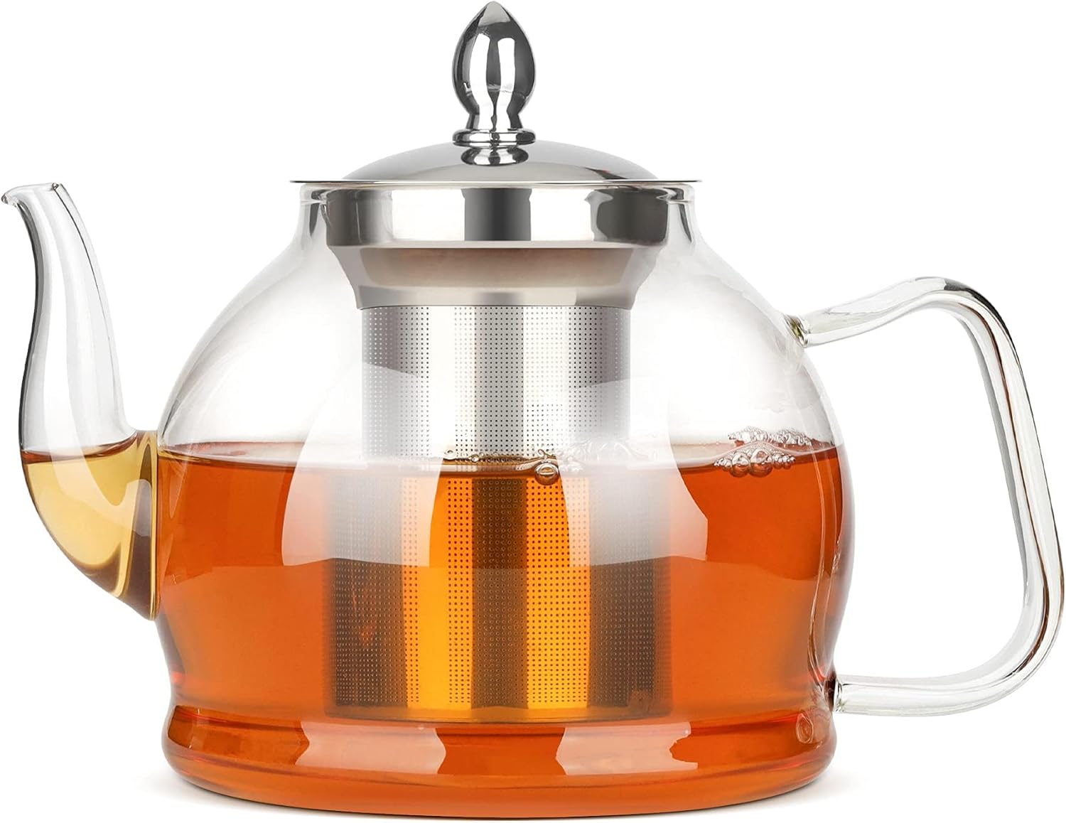 Spring Chef 1200ml/40.58oz Clear Glass Tea Pot with Infuser, Removable Infuser T...