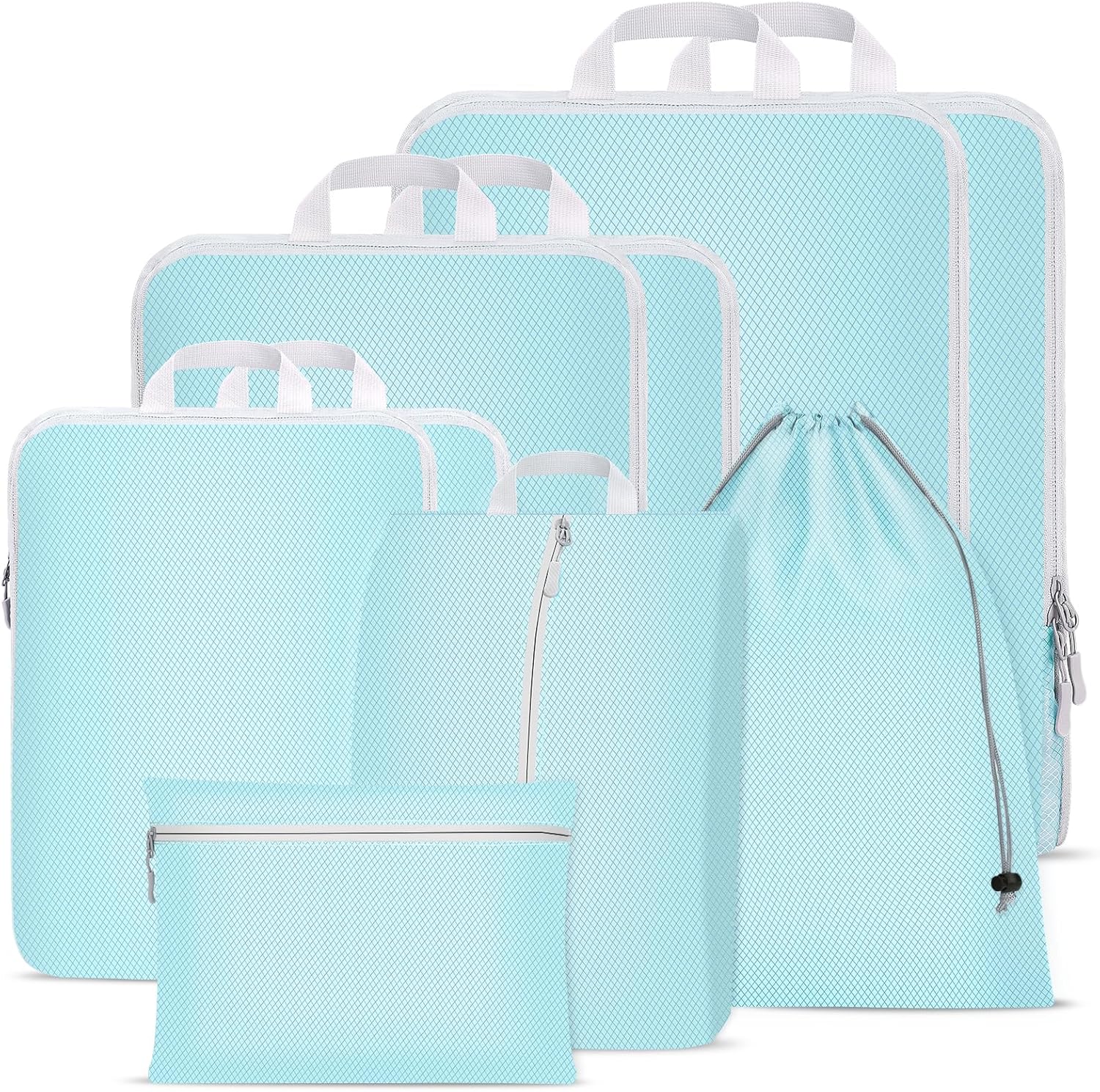Compression Packing Cubes Set, Ultralight Expandable Travel Organizers for Carry...