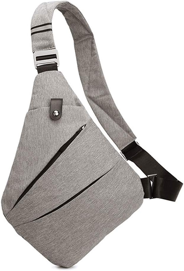 Ovecat Unisex Anti Theft Sash Sling Crossbody Bag Light Grey