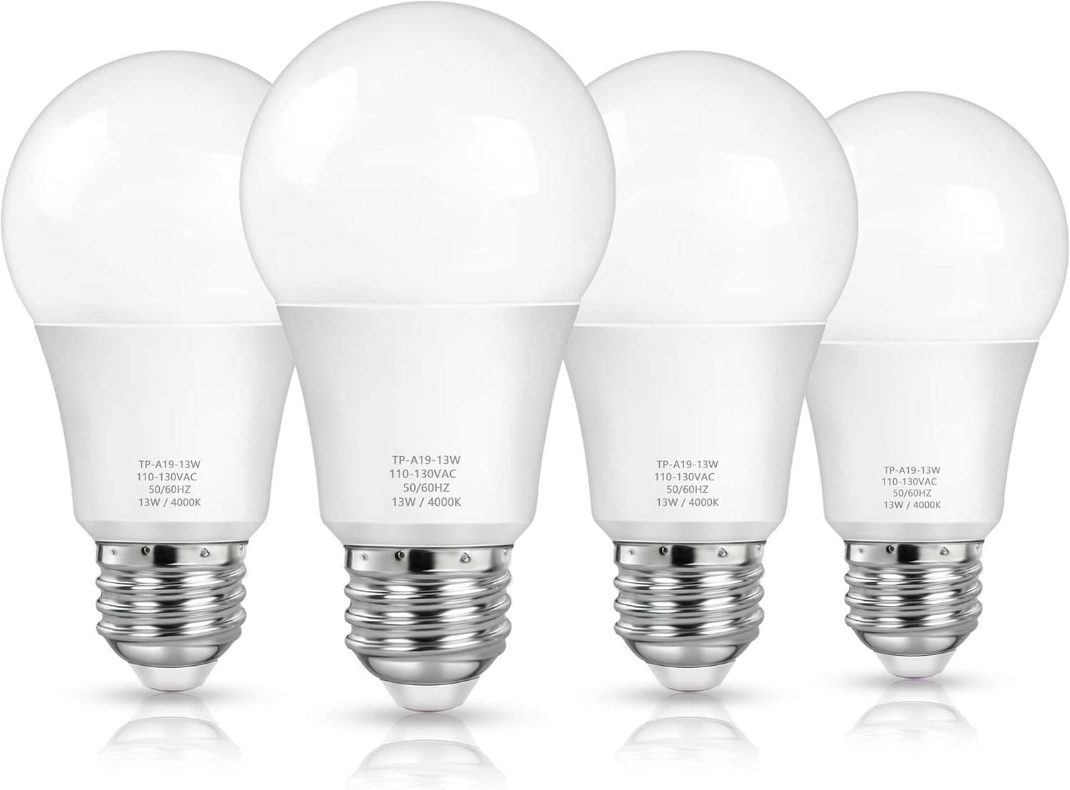 MAXvolador A19 LED Light Bulbs, 100 Watt Equivalent, Neutral White 4000K, 1500LM...