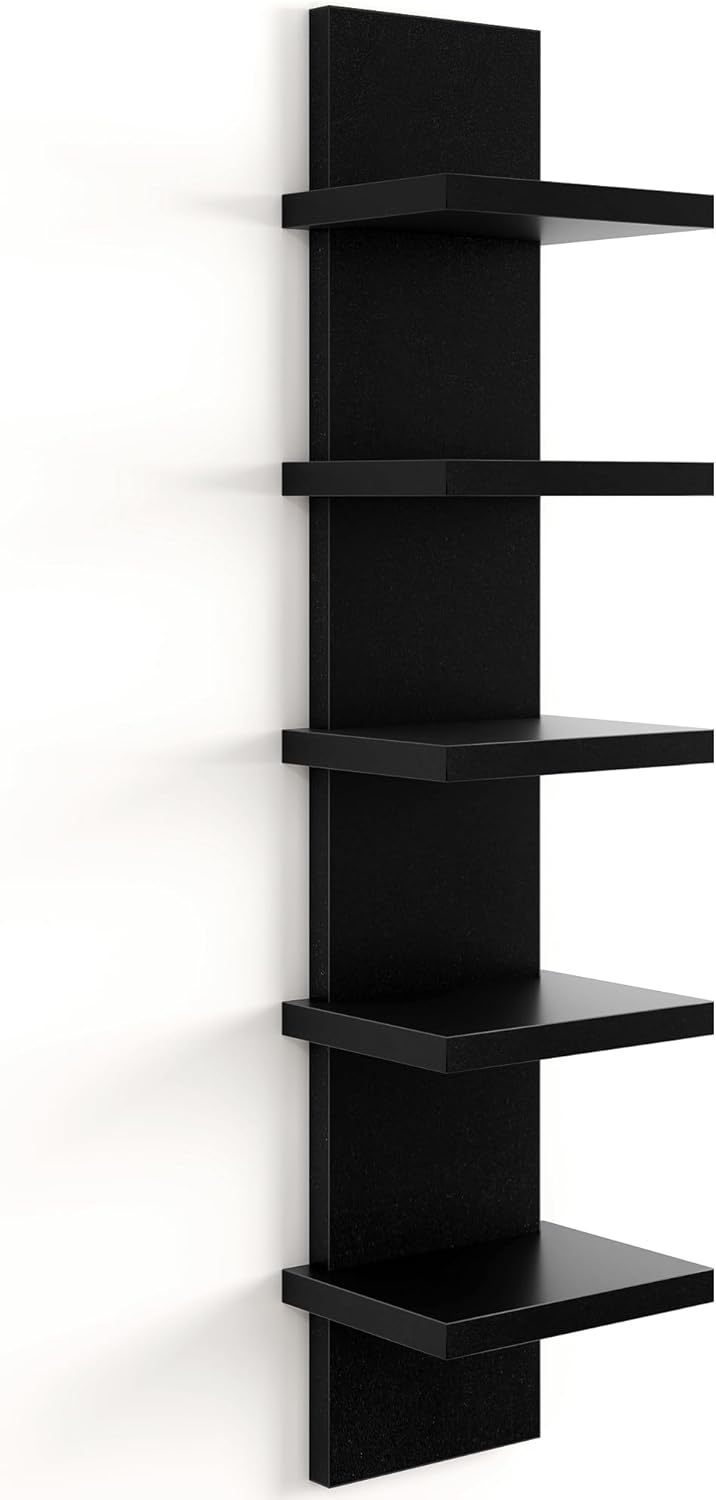 Fun Memories 5 Tier Wall Shelf Unit, Decorative Wall Mount Vertical Shelving, Fl...