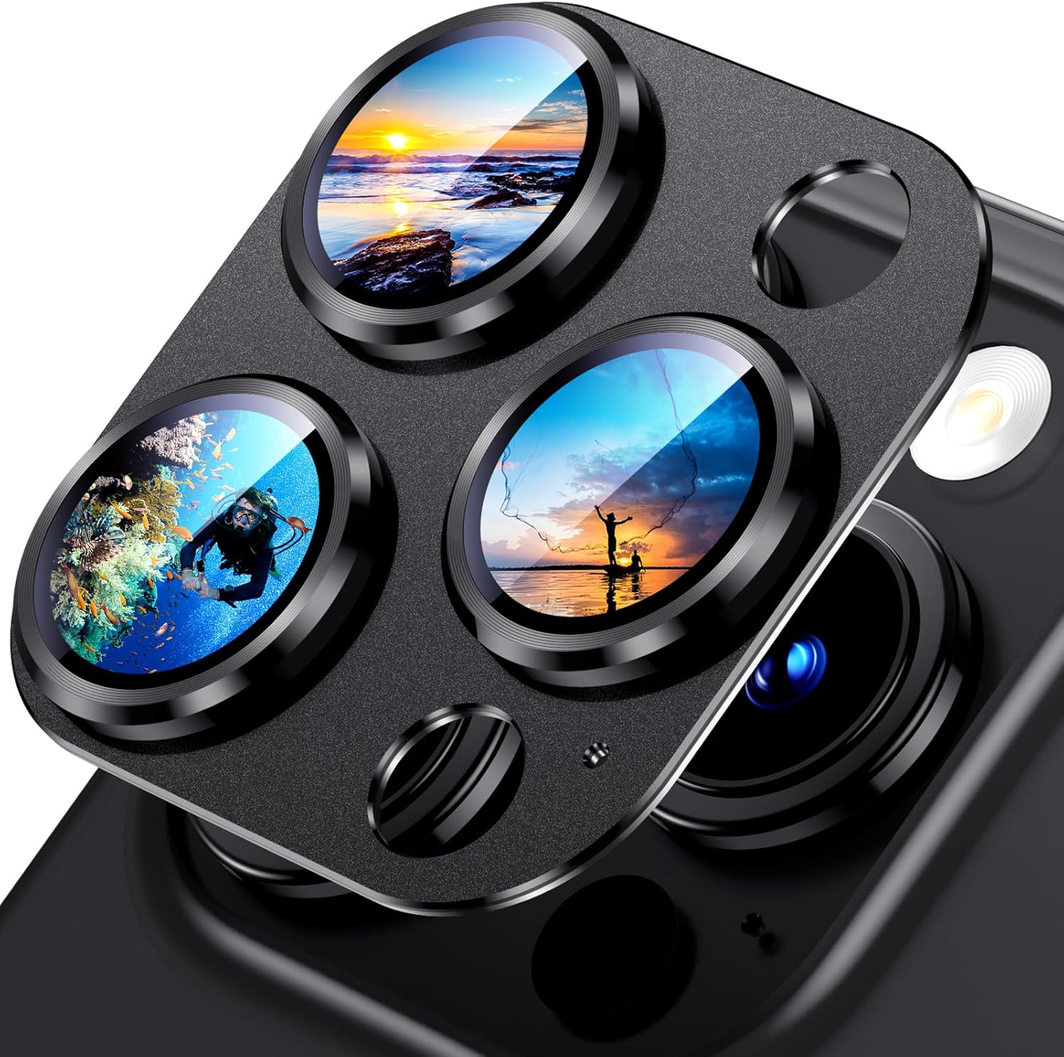 Uyiton Compatible with iPhone 15 Pro/iPhone 15 Pro Max Camera Lens Protector, [N...