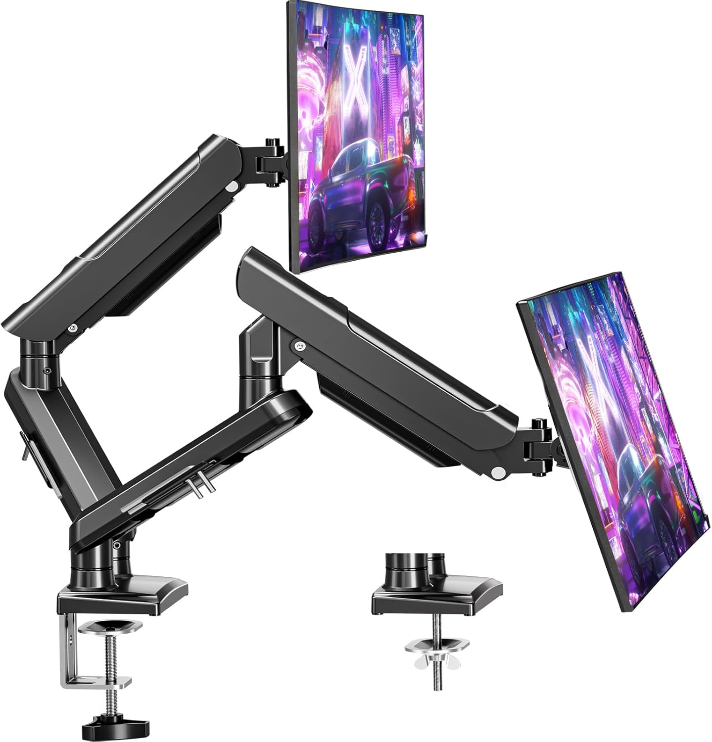 Dual Monitor Mount for 13-32 inch Screens, Gas Spring Monitor Stand for 2 Monito...